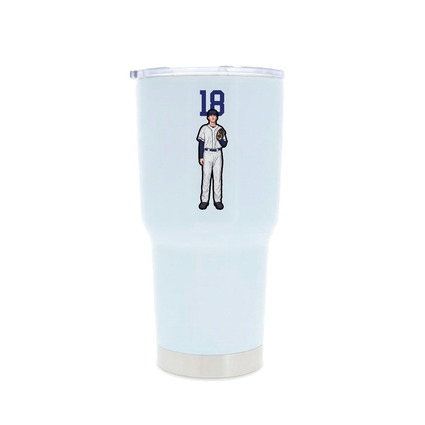 30oz Stainless Steel Tumbler — Number Top in White