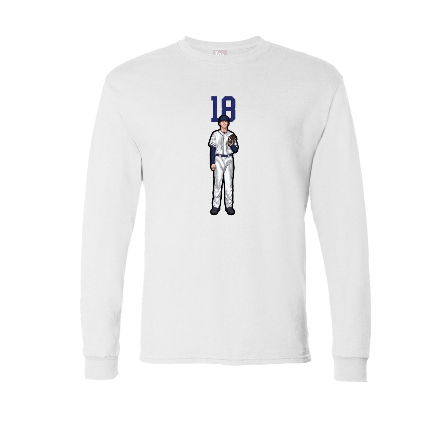 Long Sleeve Tee — Number Top in White