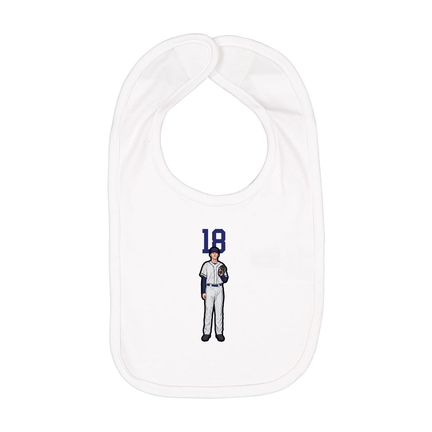 Infant Bib — Number Top in White