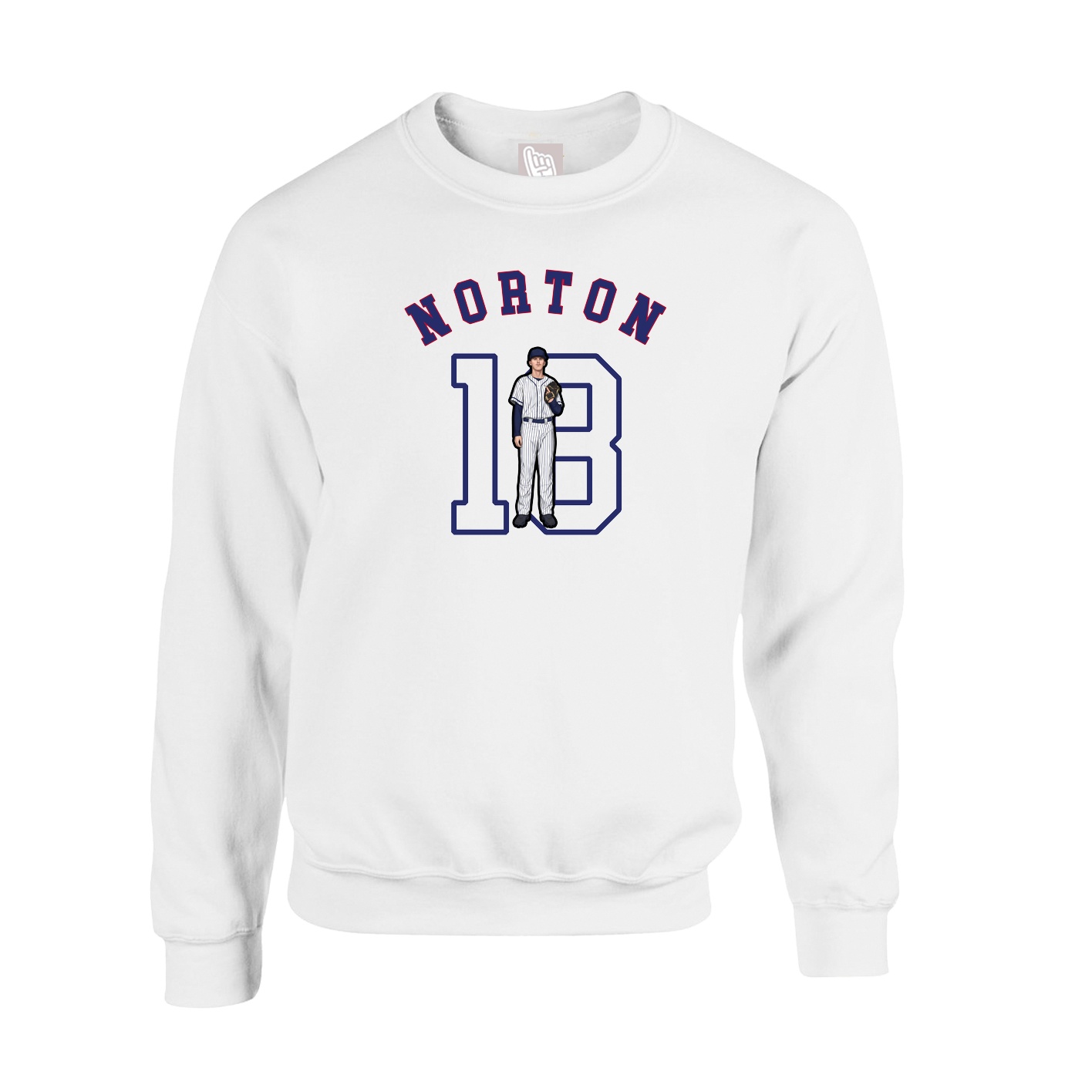 Fleece Crew — Shirsey Arch in White