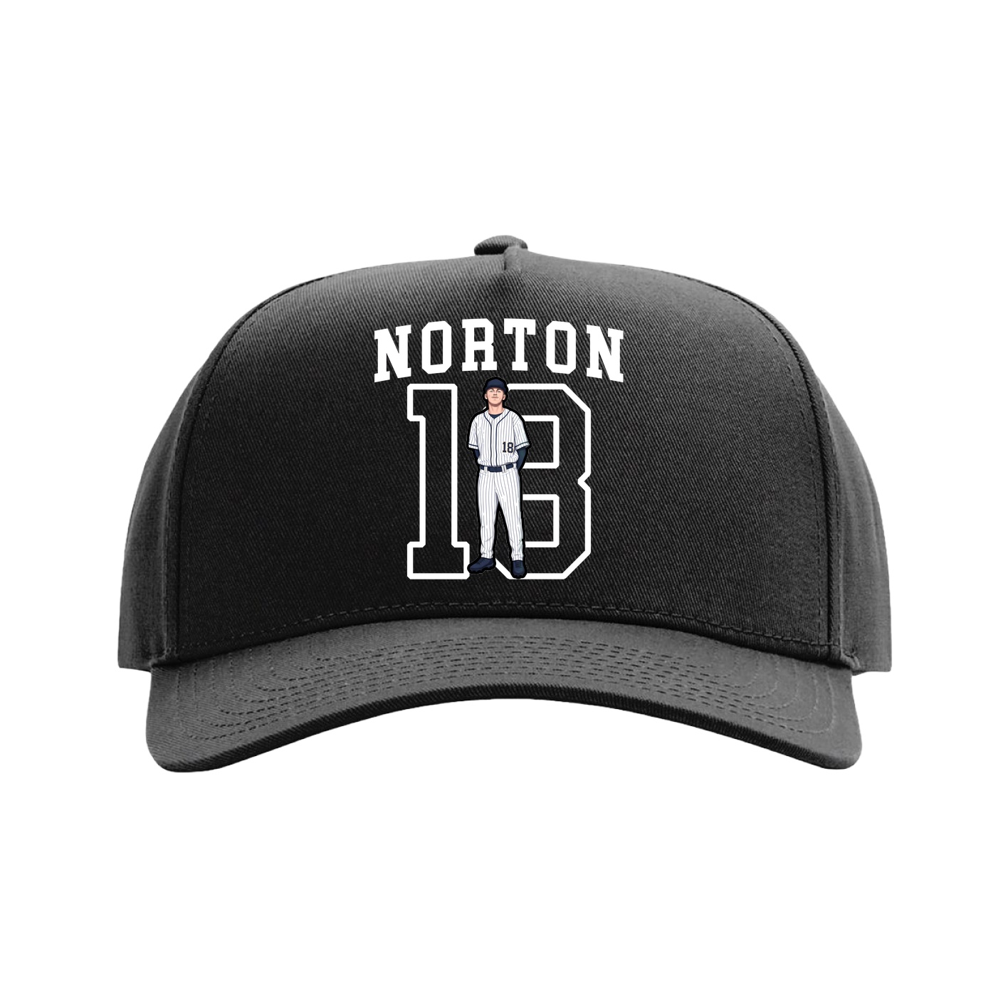 Full Fabric Five-Panel Champ Cap — Shirsey in Black
