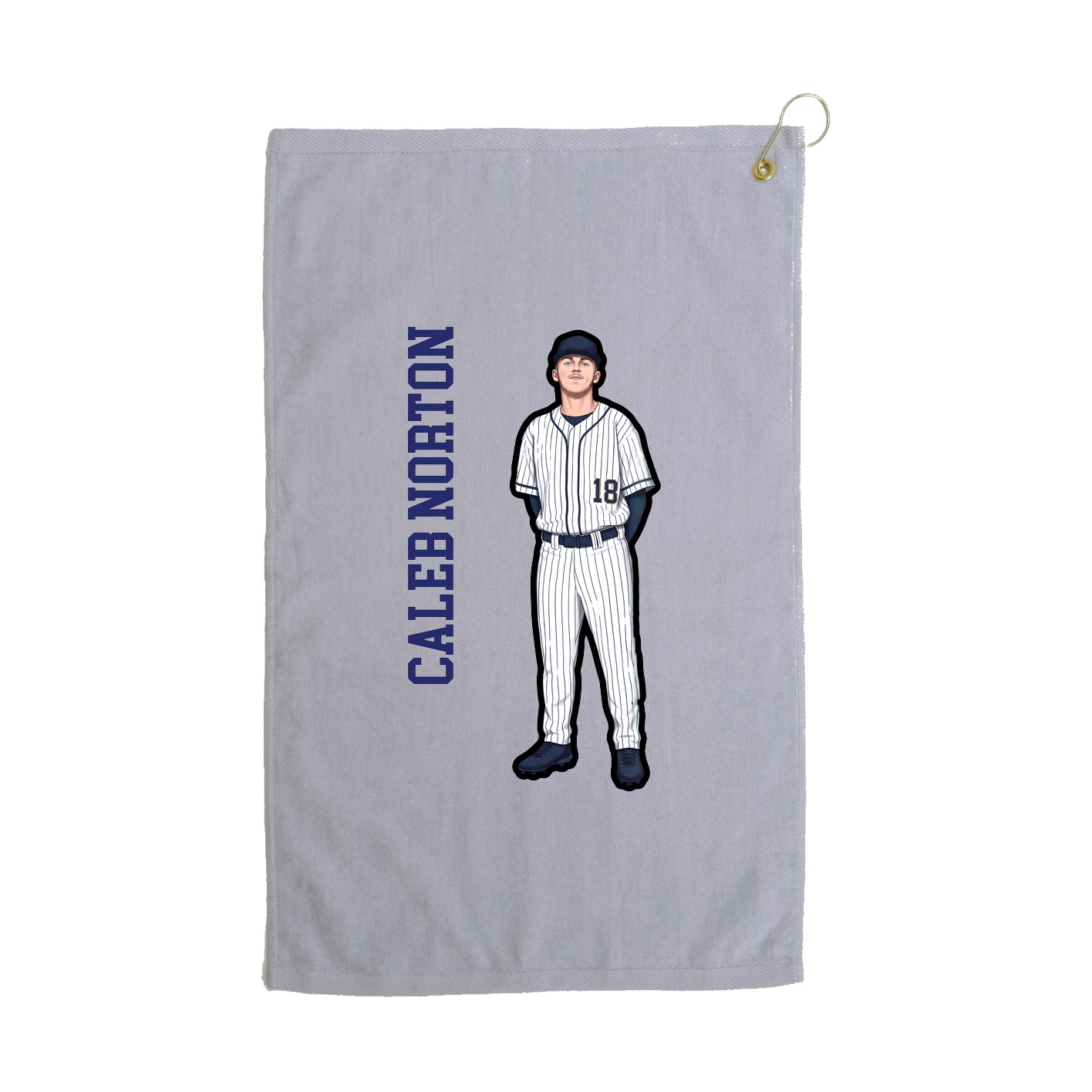 Golf Towel — Name Vertical in Grey