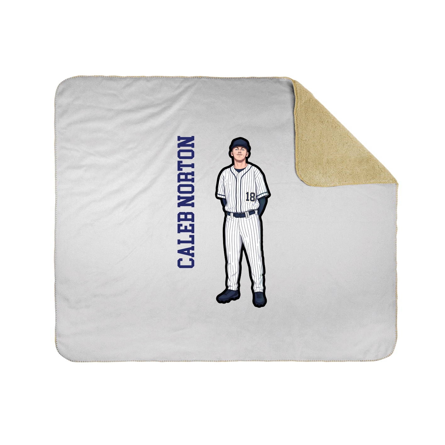 Throw Blanket — Name Vertical in White