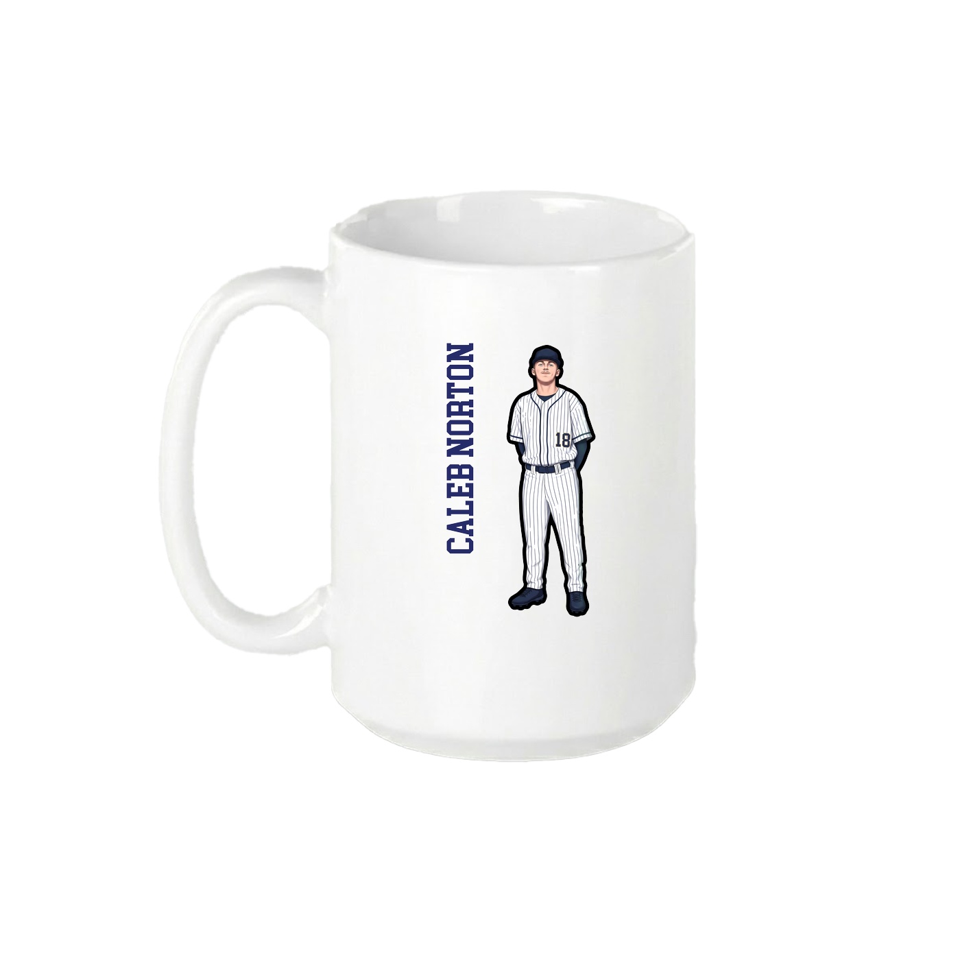 15oz Coffee Mug — Name Vertical in White