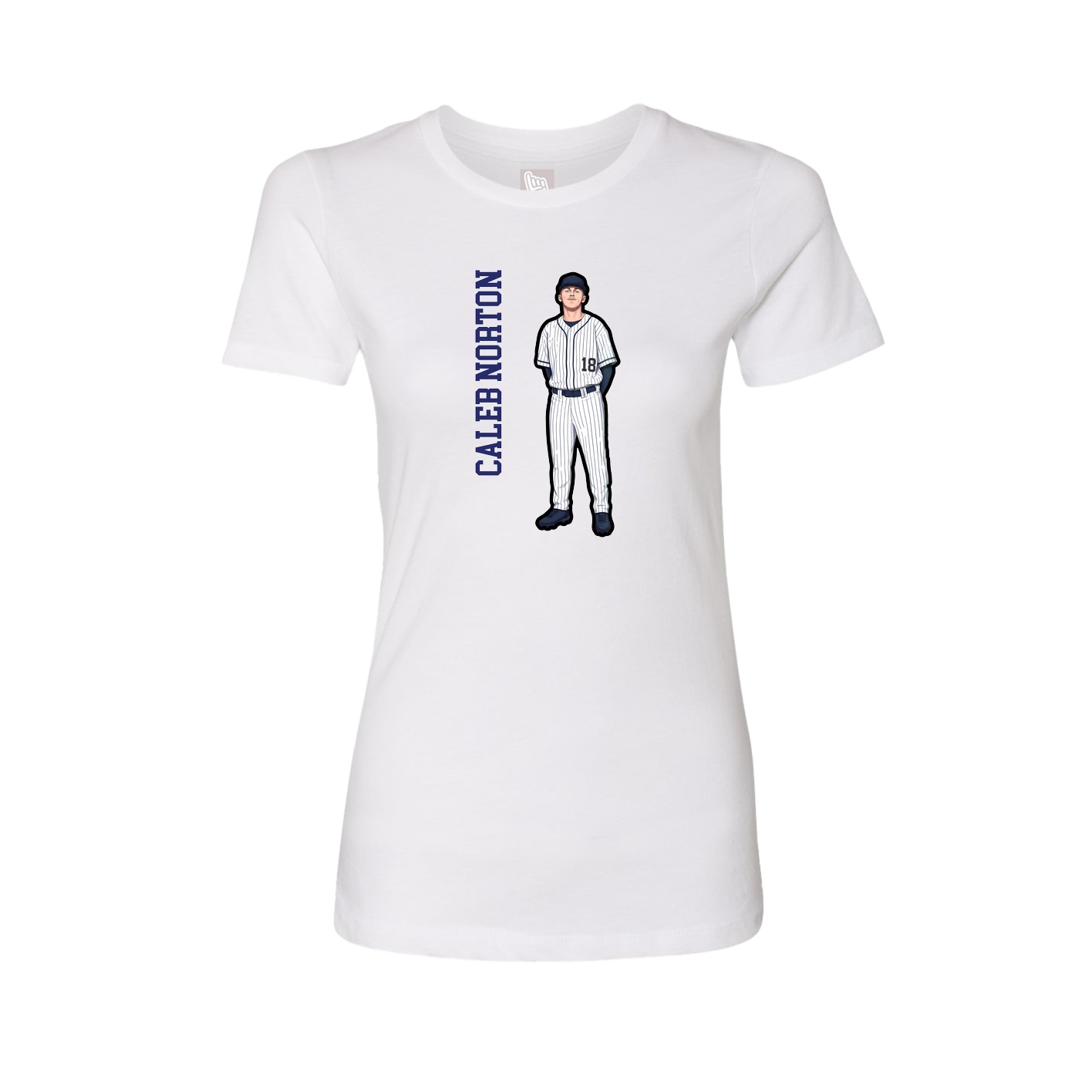 Womens Tee — Name Vertical in White