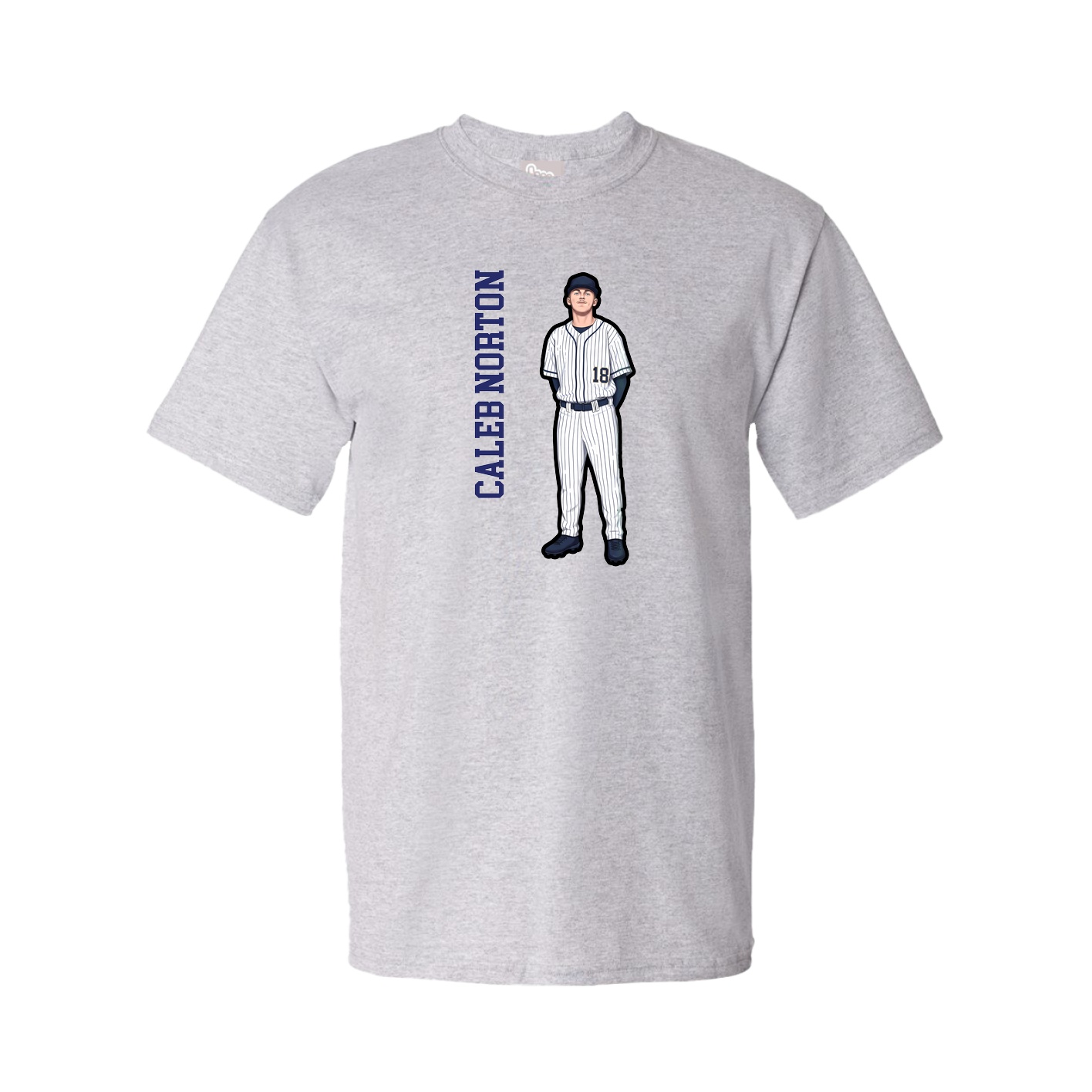 Youth Tee — Name Vertical in Grey