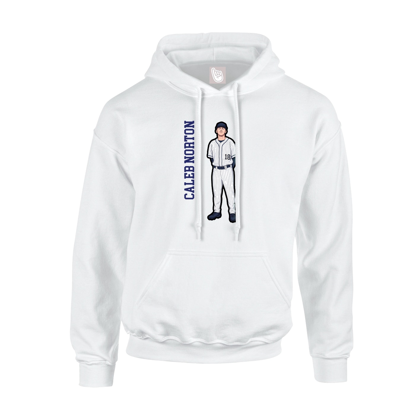 Hoodie — Name Vertical in White