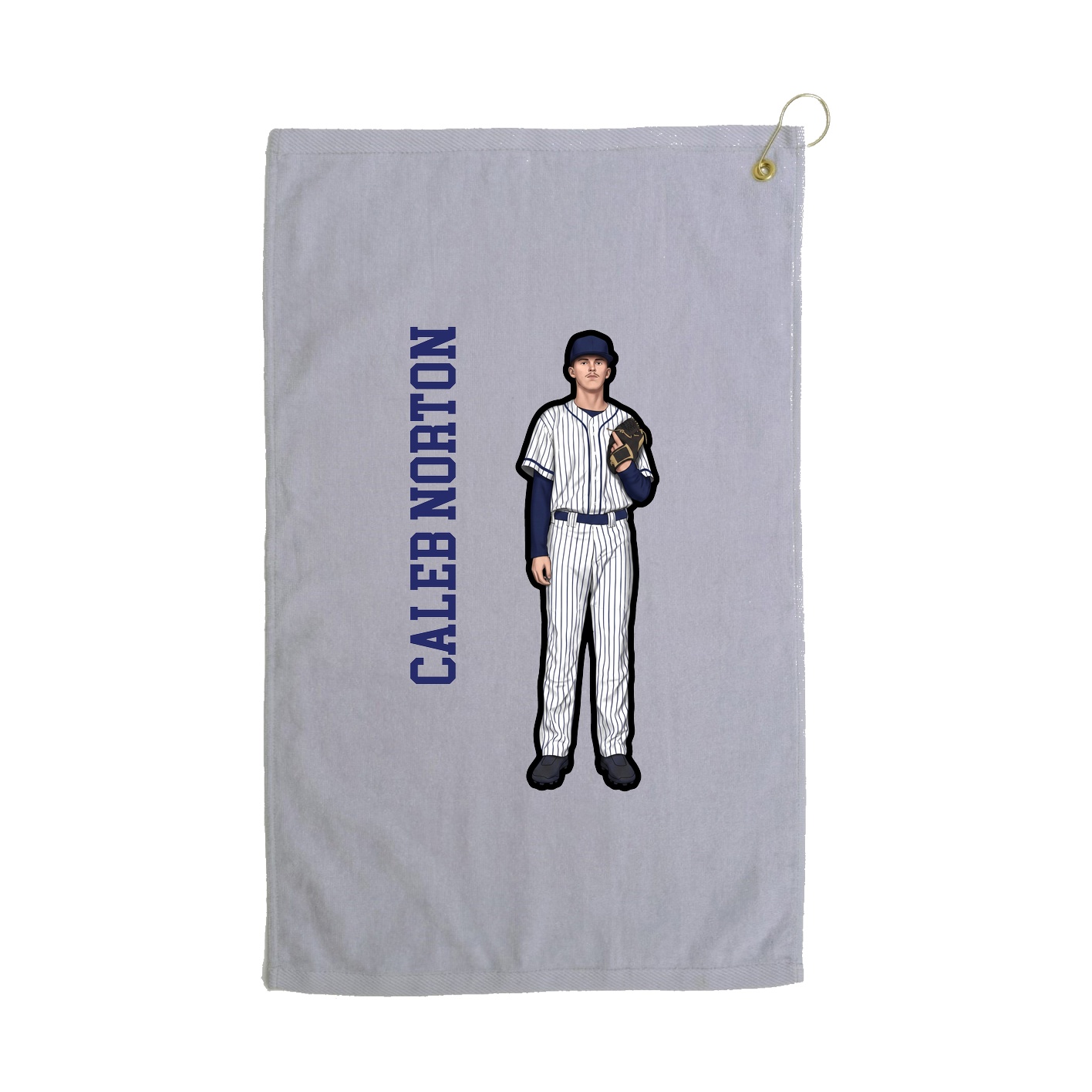 Golf Towel — Name Vertical in Grey