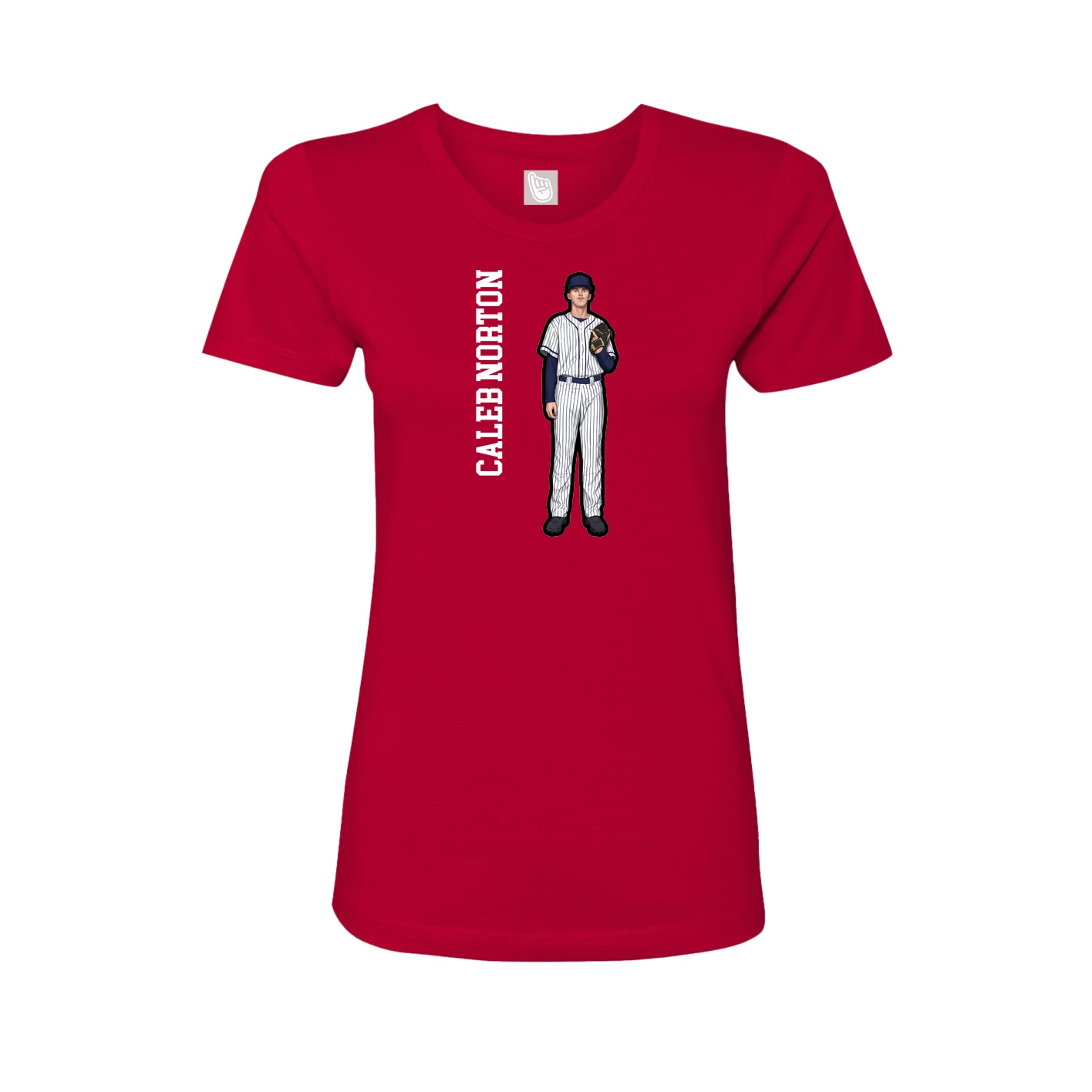 Womens Tee — Name Vertical in Red