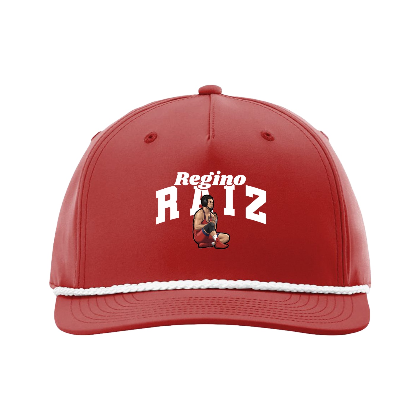 Five-Panel Classic Rope Cap — Signature Arch in Red