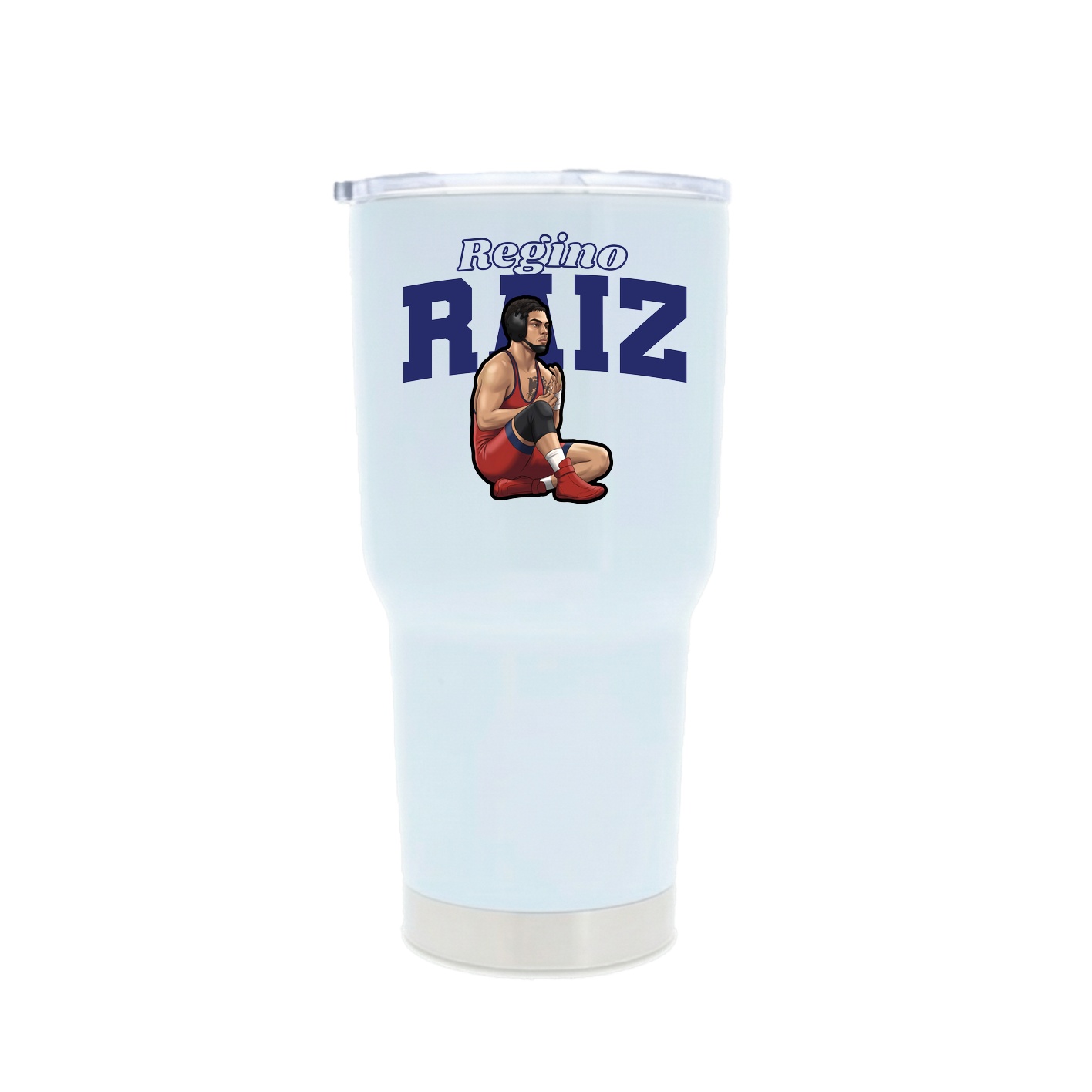 30oz Stainless Steel Tumbler — Name Arch in White