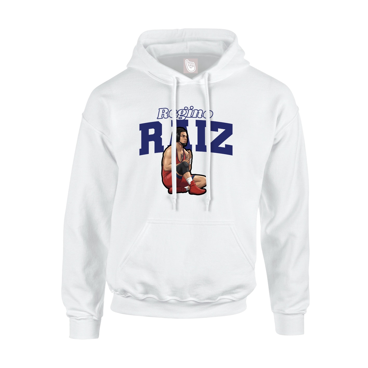 Youth Hoodie — Name Arch in White