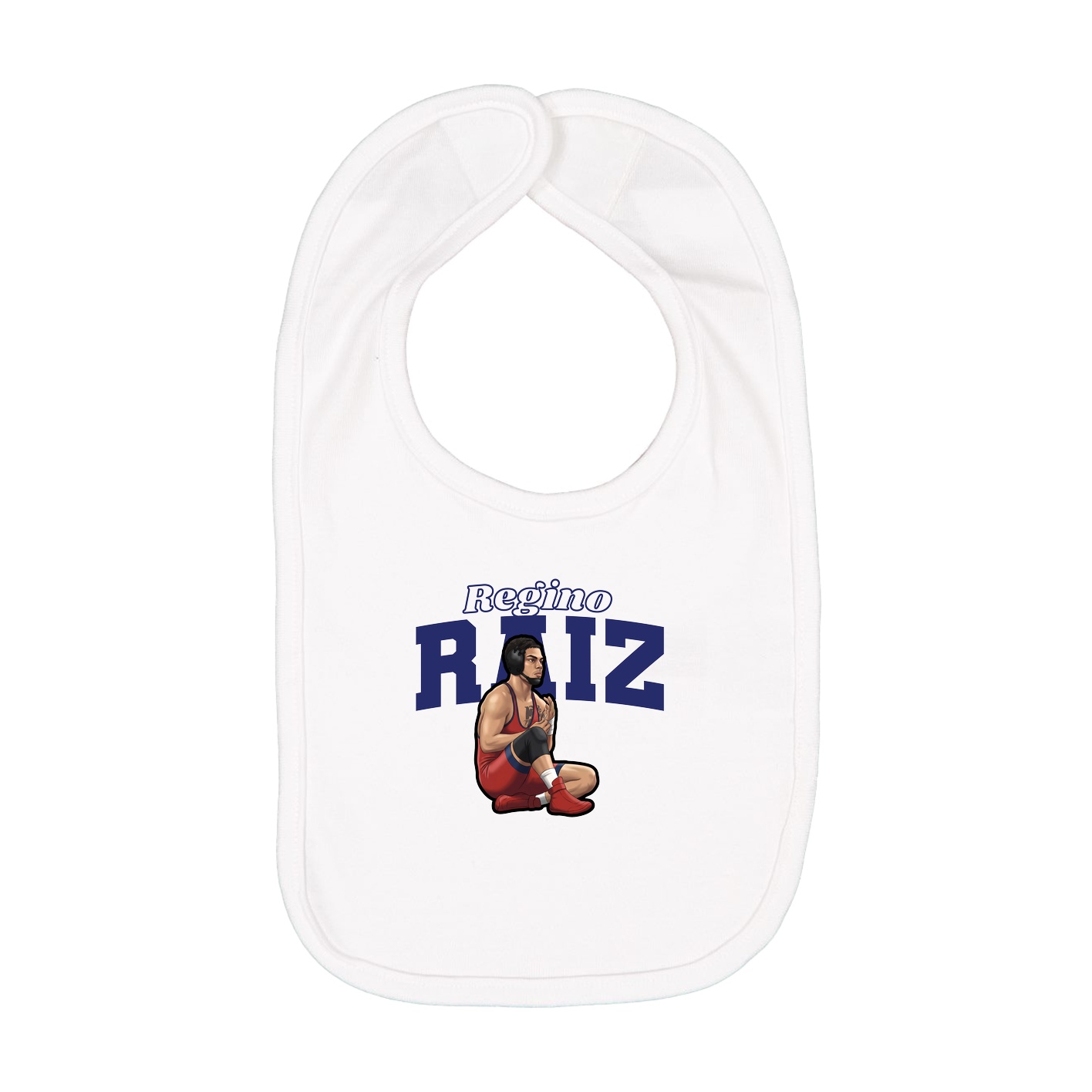 Infant Bib — Name Arch in White