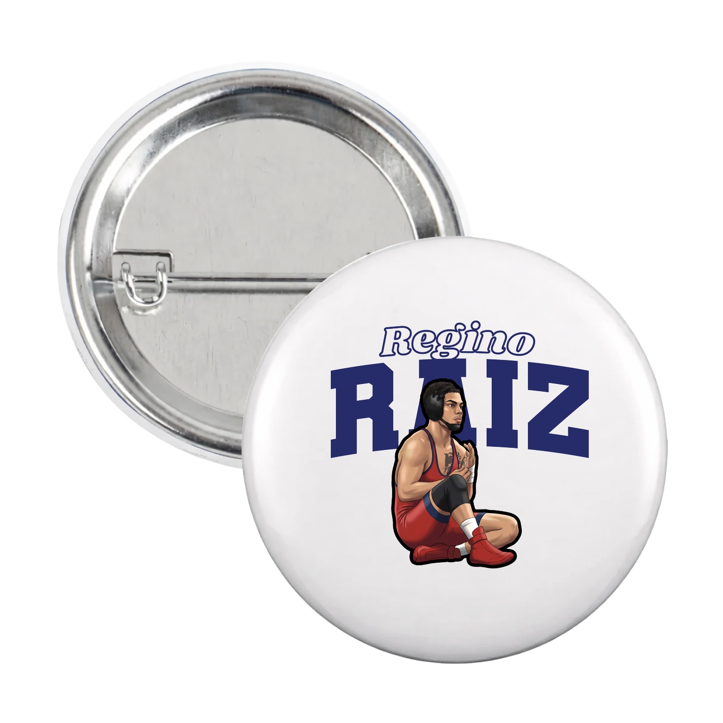 Game Day Button — Name Arch in White