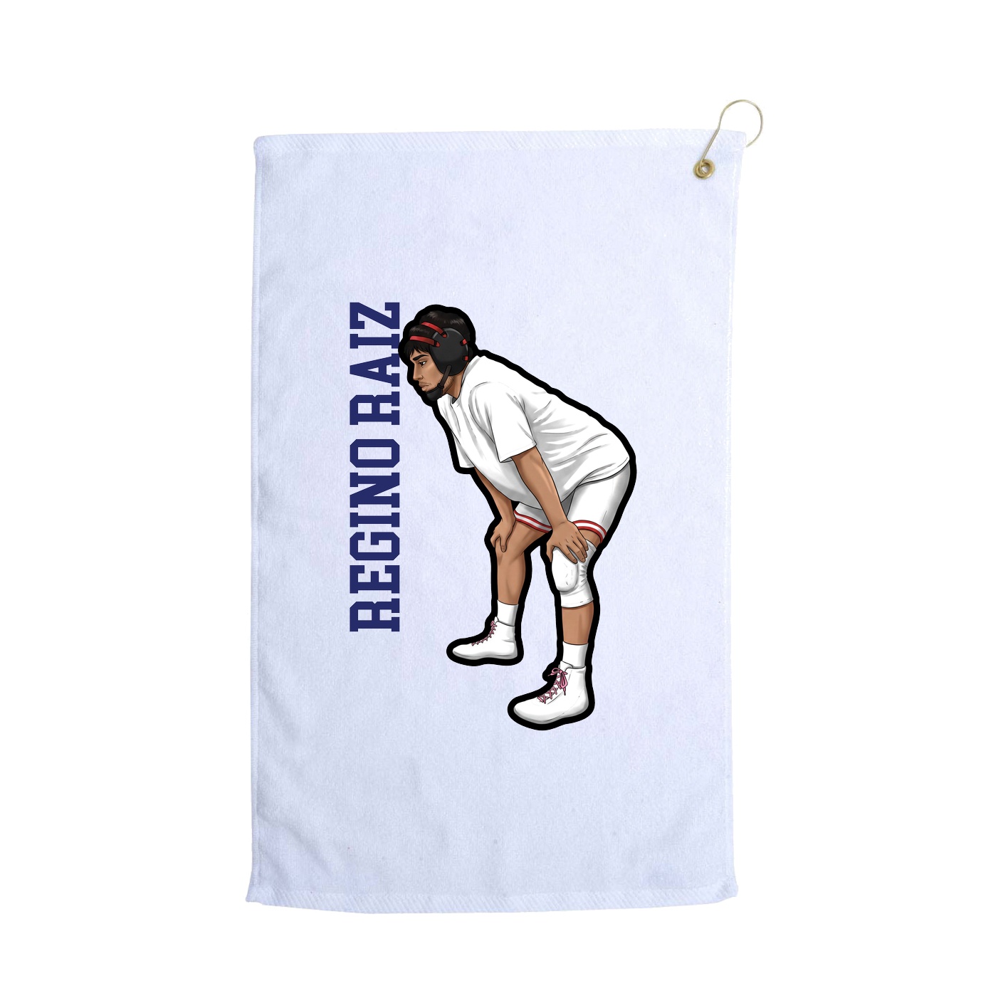 Golf Towel — Name Vertical in White
