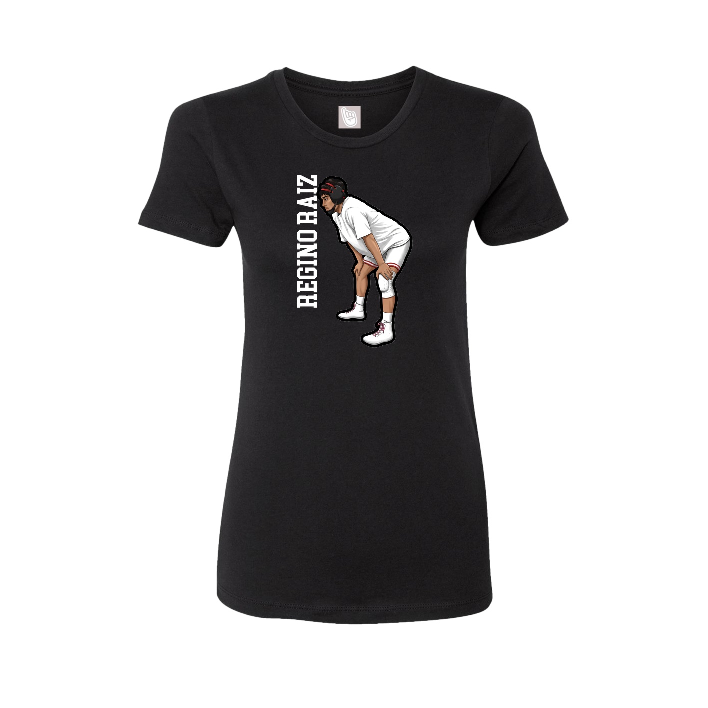 Womens Tee — Name Vertical in Black