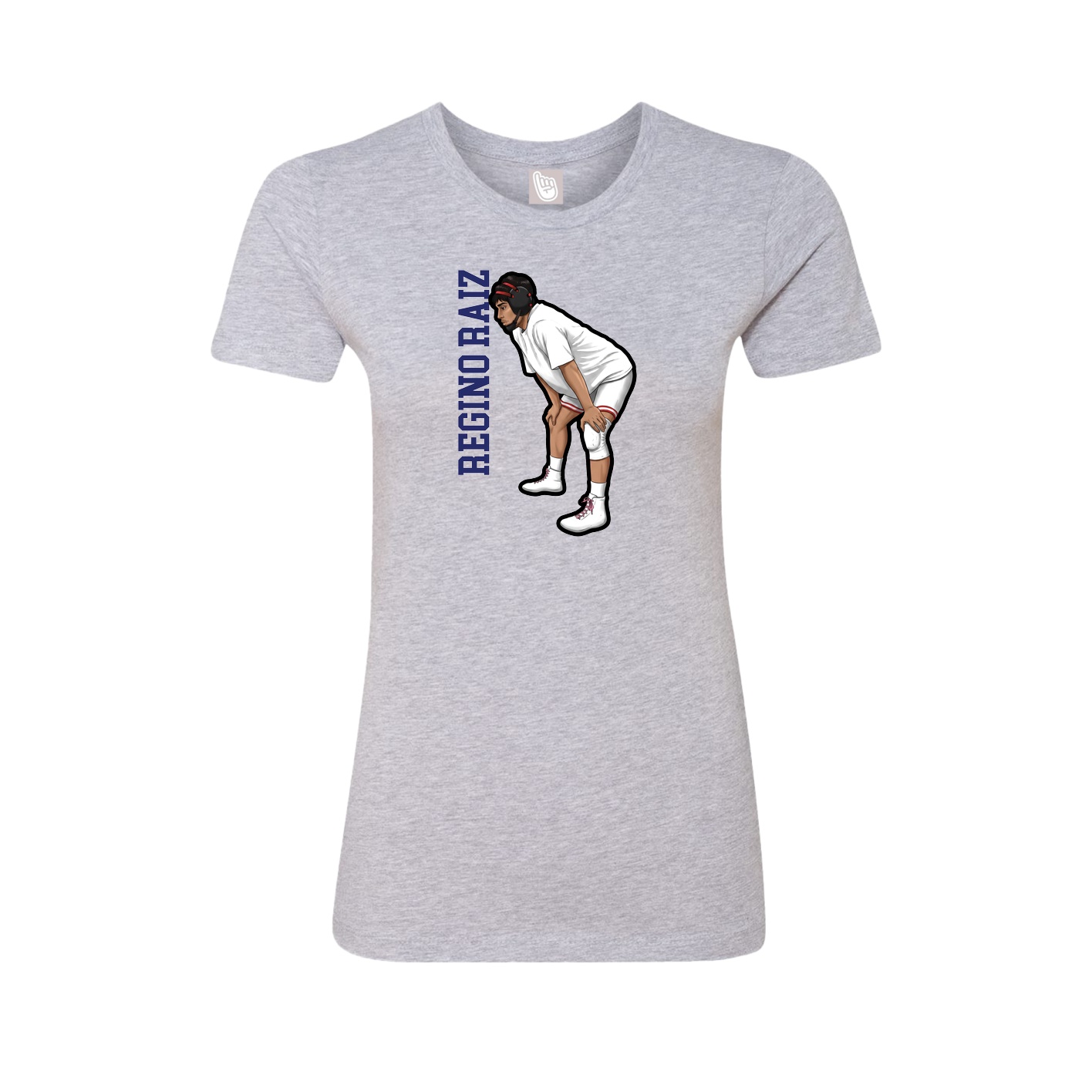 Womens Tee — Name Vertical in Grey