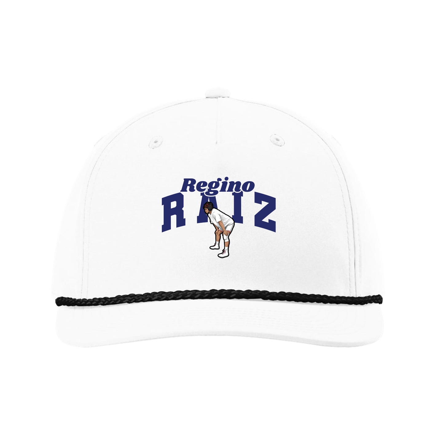 Five-Panel Classic Rope Cap — Signature Arch in White