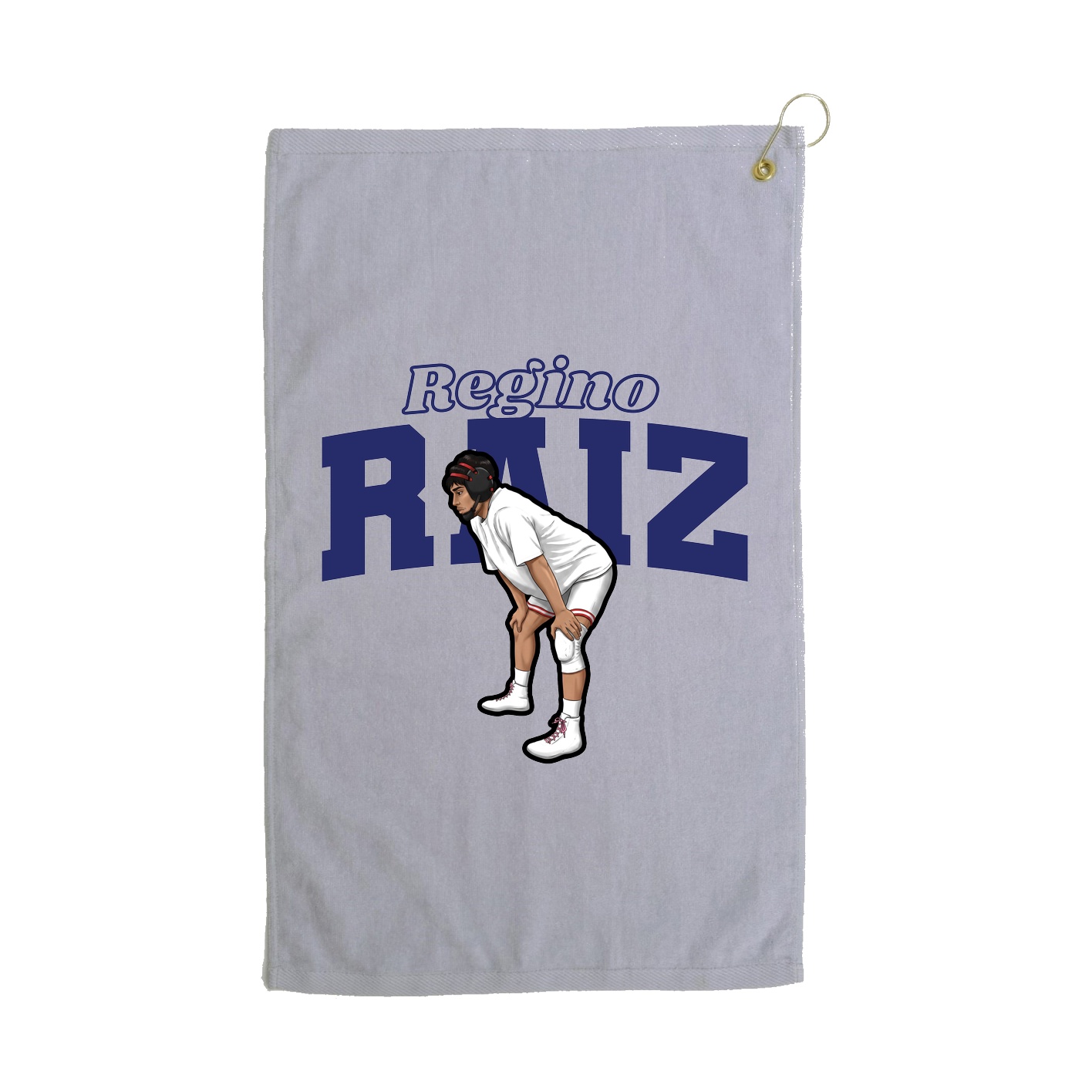 Golf Towel — Name Arch in Grey