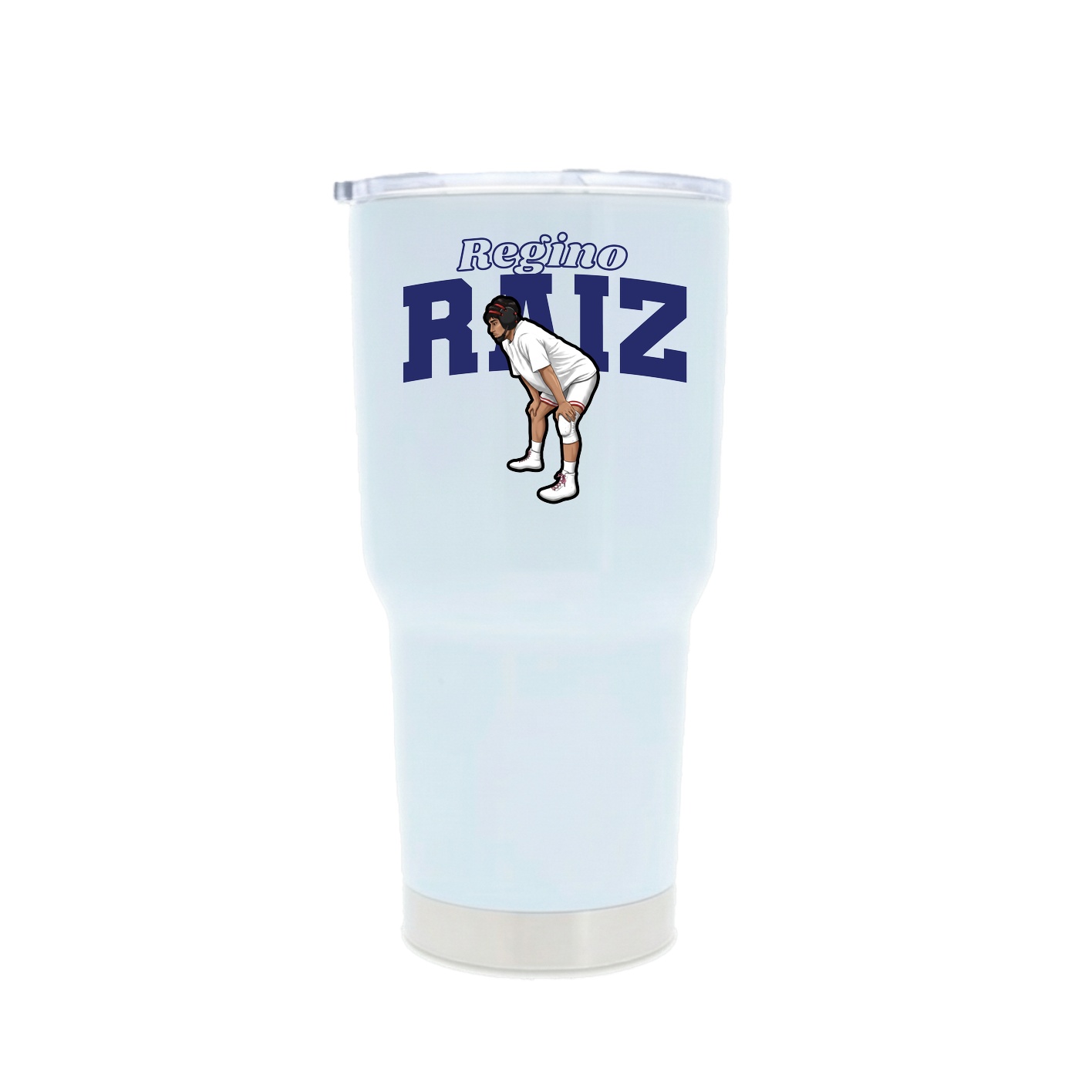 30oz Stainless Steel Tumbler — Name Arch in White
