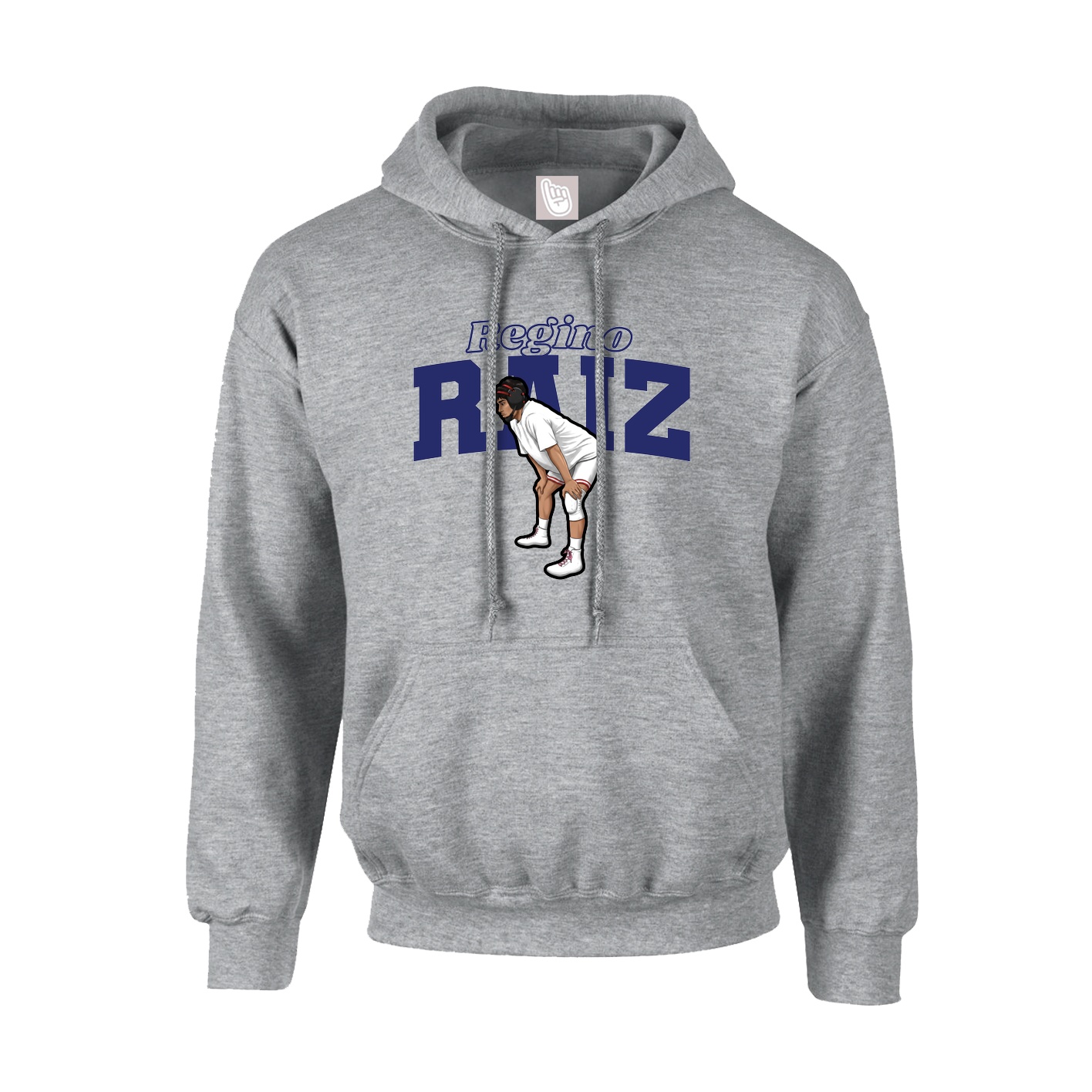 Youth Hoodie — Name Arch in Grey