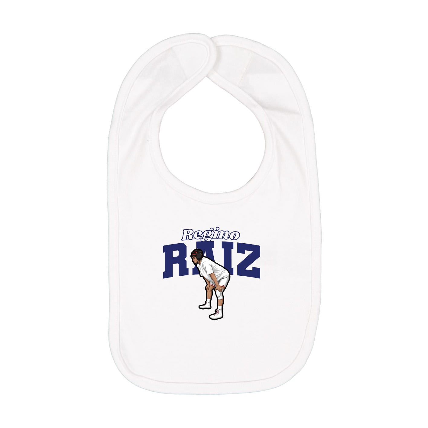 Infant Bib — Name Arch in White