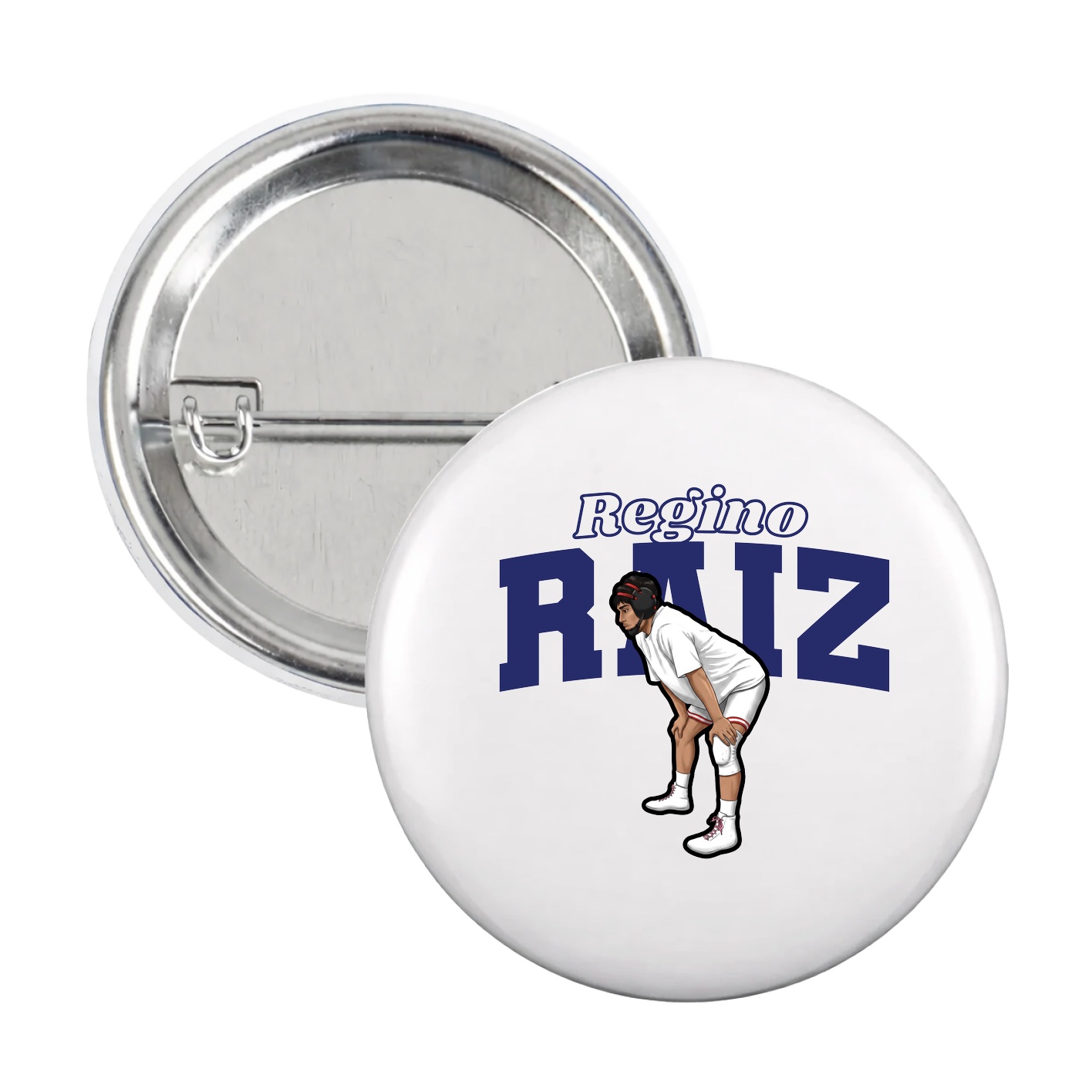 Game Day Button — Name Arch in White