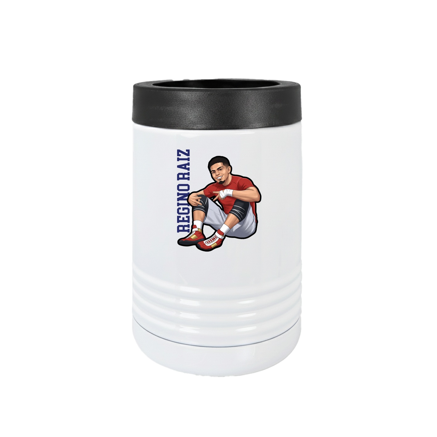 Beverage Holder — Name Vertical in White