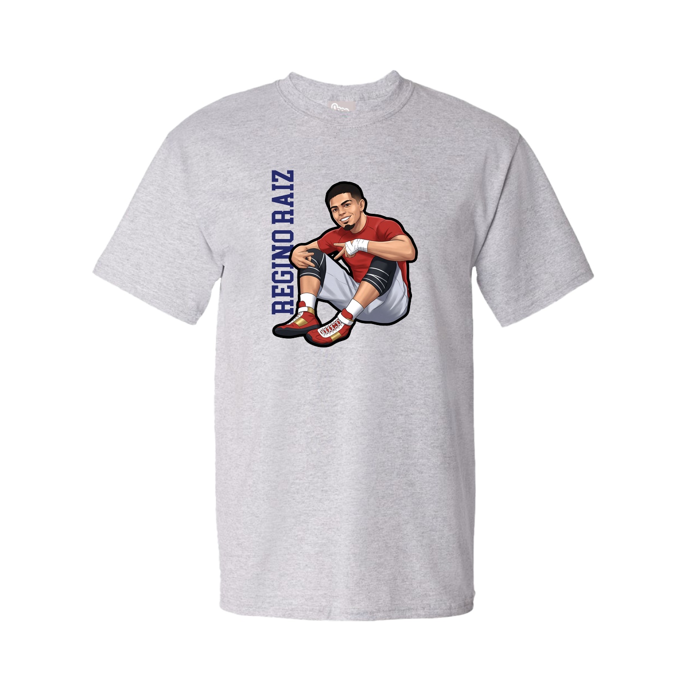 Tee — Name Vertical in Grey