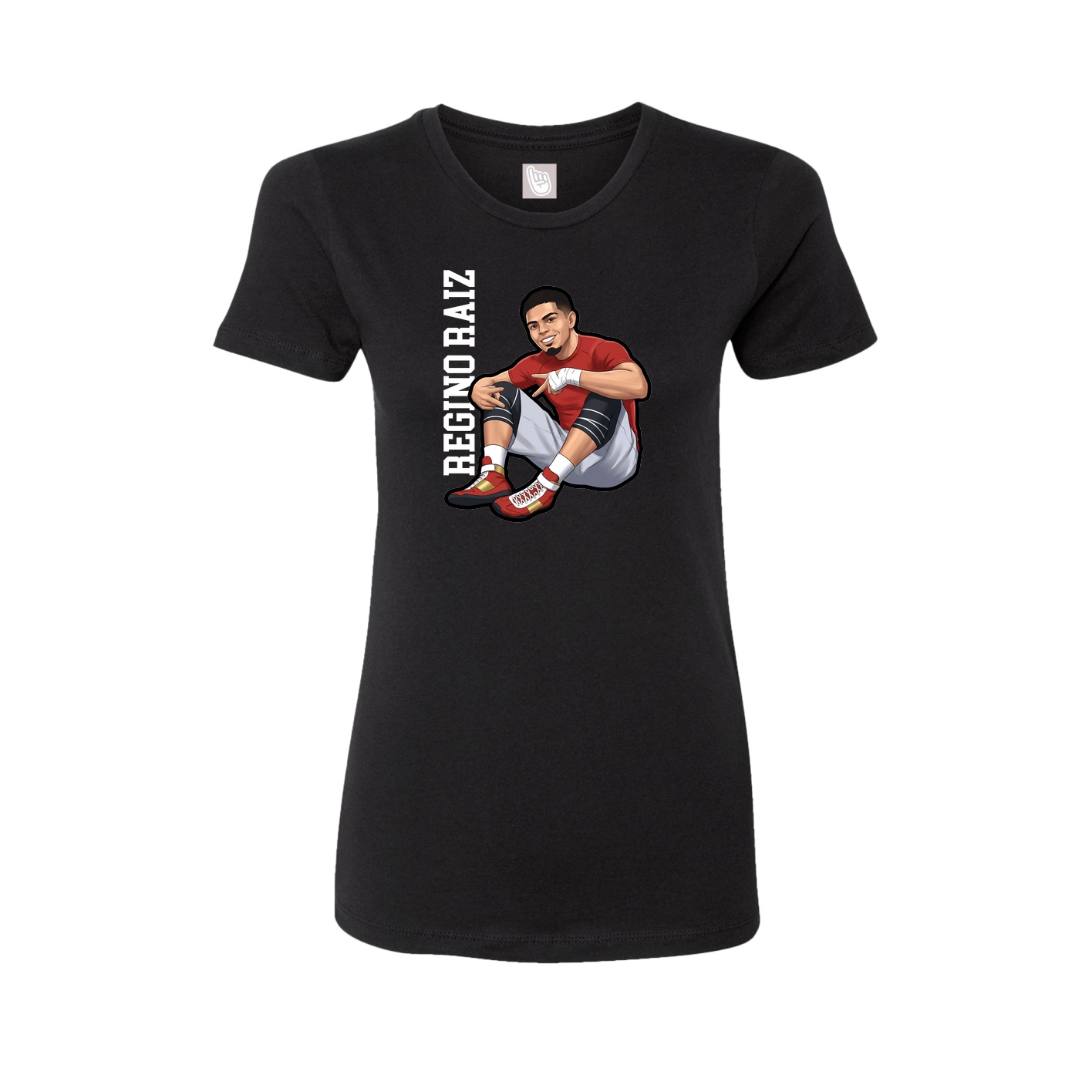 Womens Tee — Name Vertical in Black