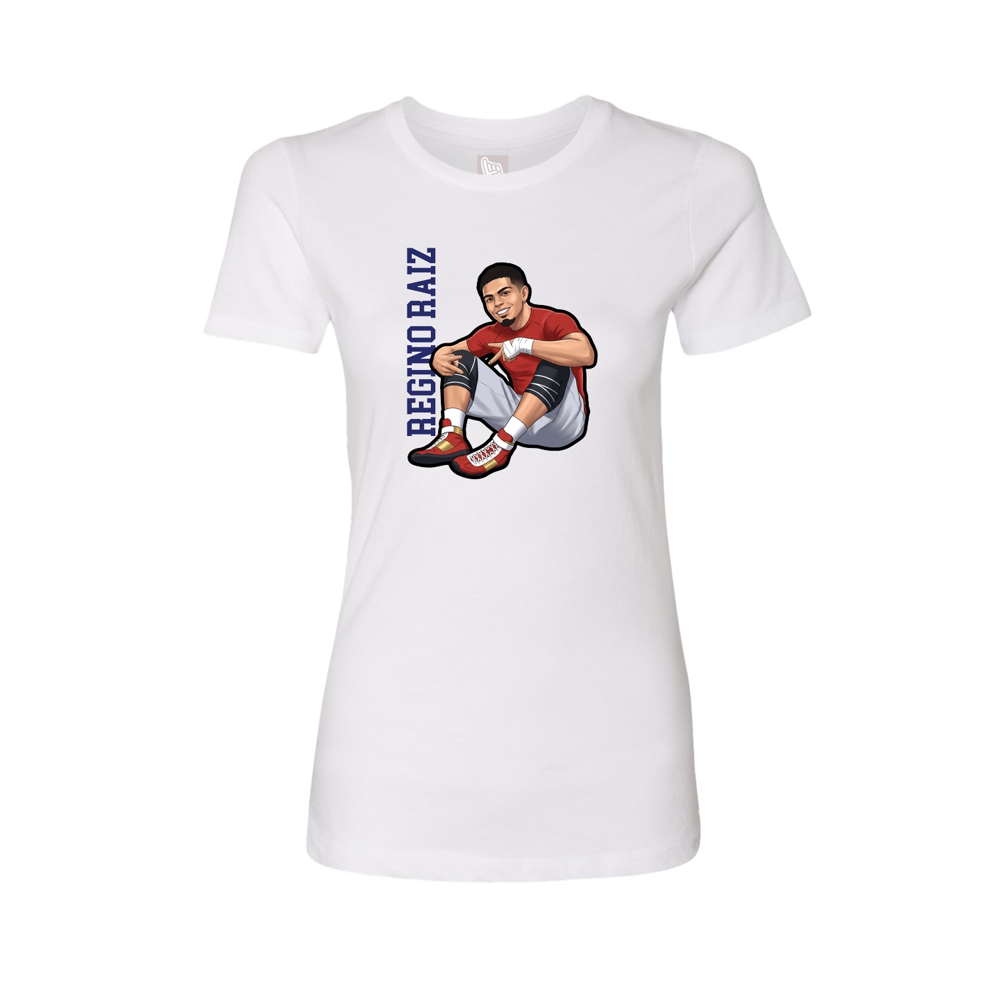 Womens Tee — Name Vertical in White