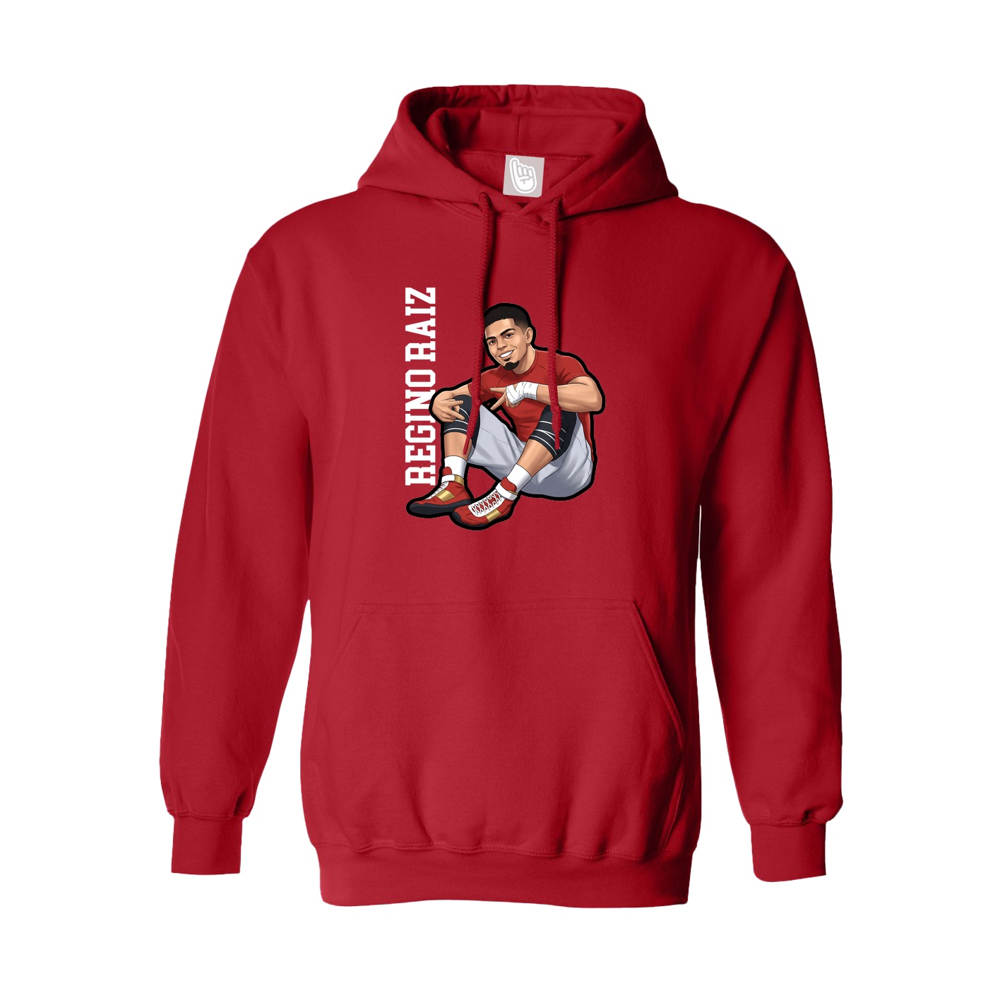 Hoodie — Name Vertical in Red