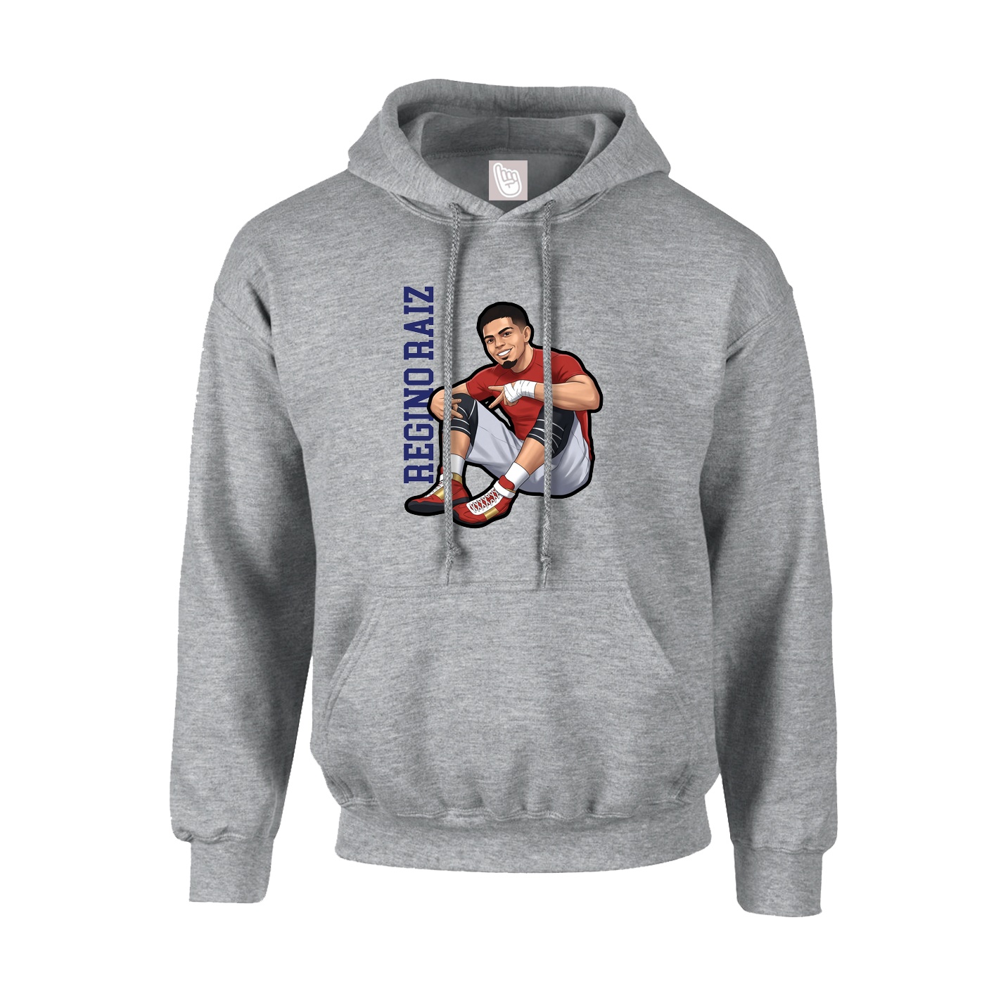 Youth Hoodie — Name Vertical in Grey