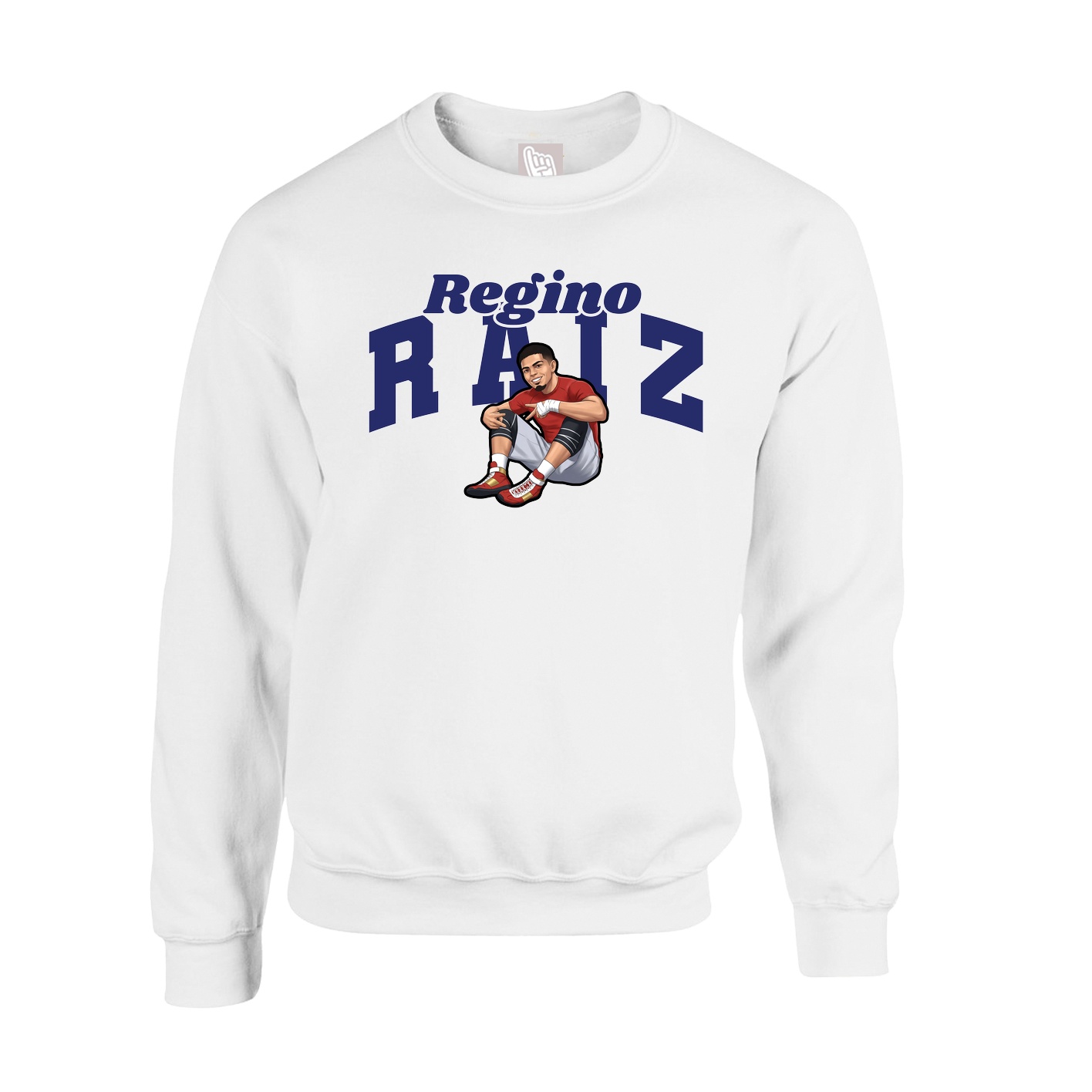 Fleece Crew — Signature Arch in White