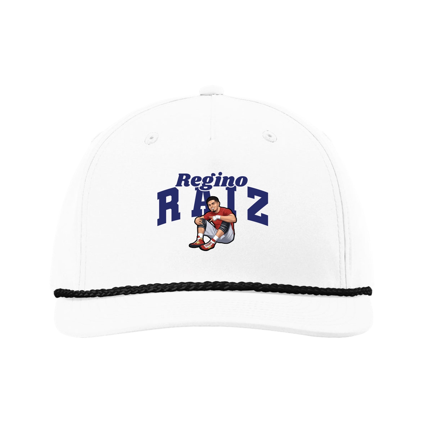 Five-Panel Classic Rope Cap — Signature Arch in White