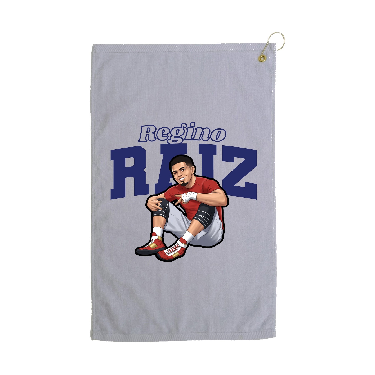 Golf Towel — Name Arch in Grey