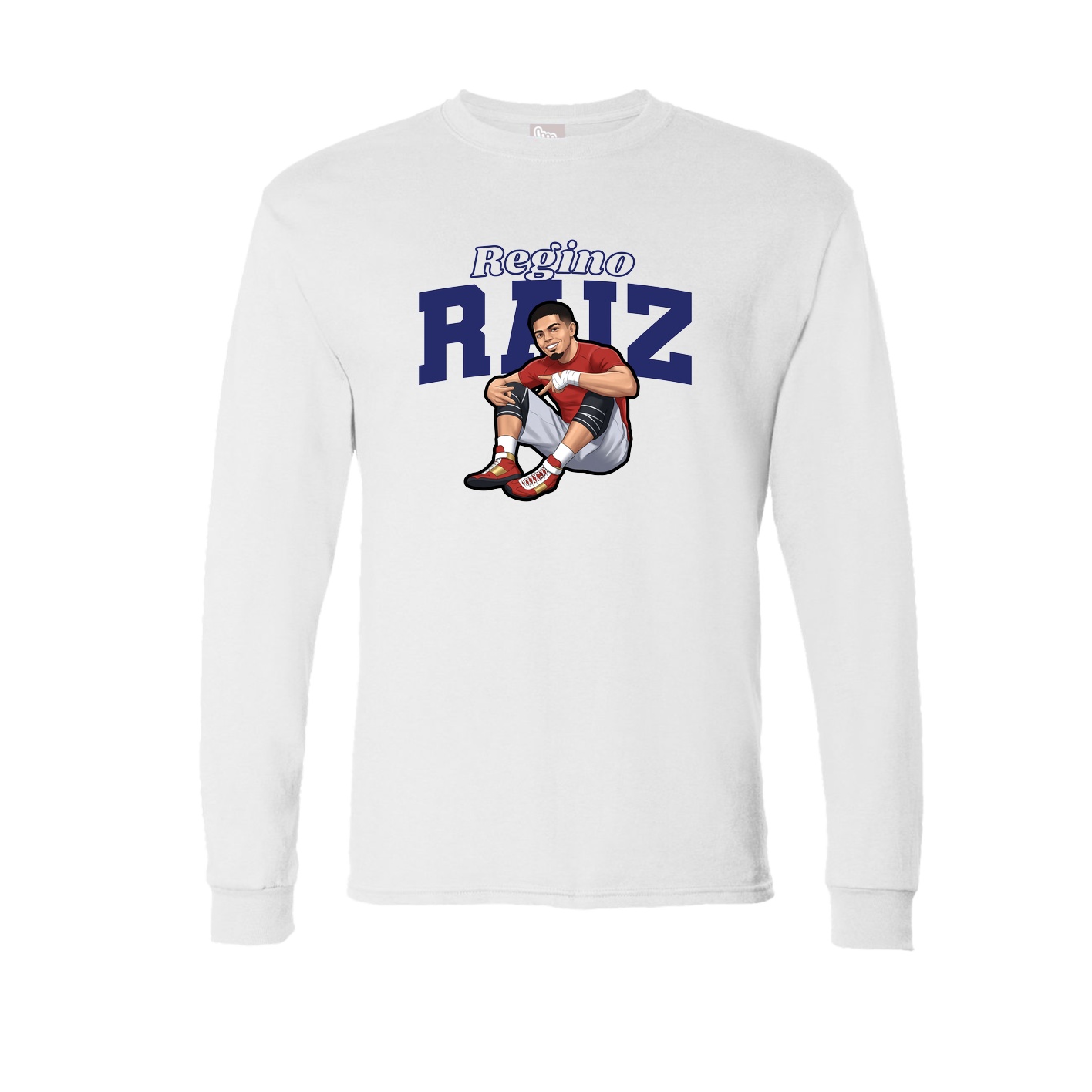 Long Sleeve Tee — Name Arch in White