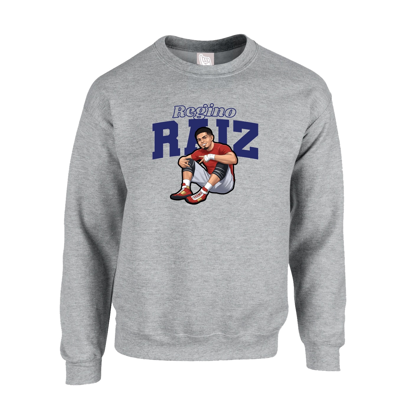 Fleece Crew — Name Arch in Grey