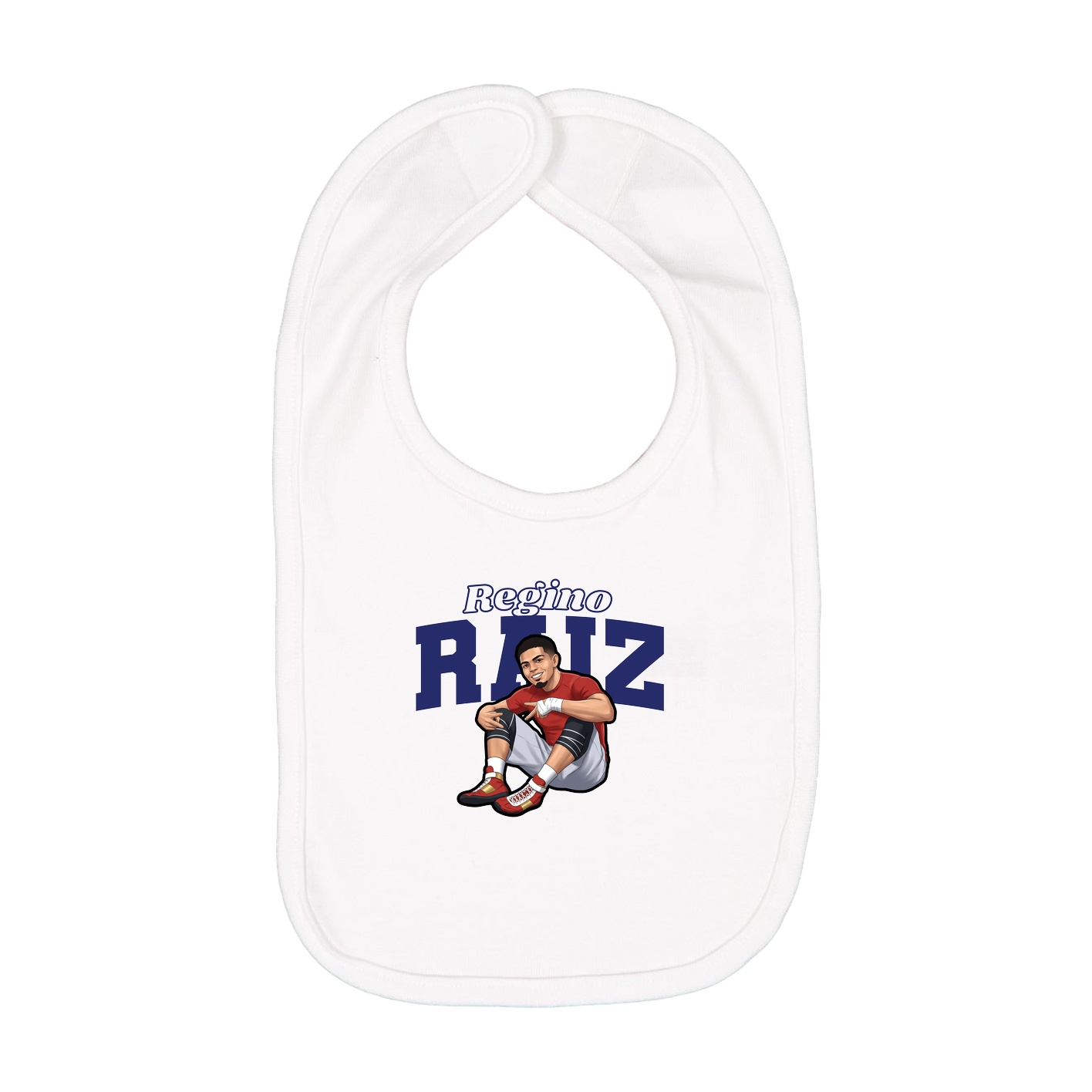 Infant Bib — Name Arch in White
