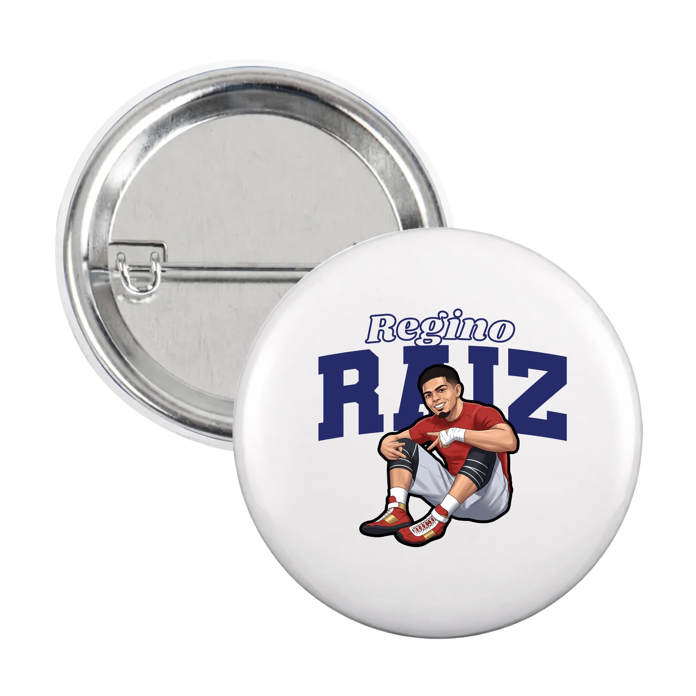 Game Day Button — Name Arch in White