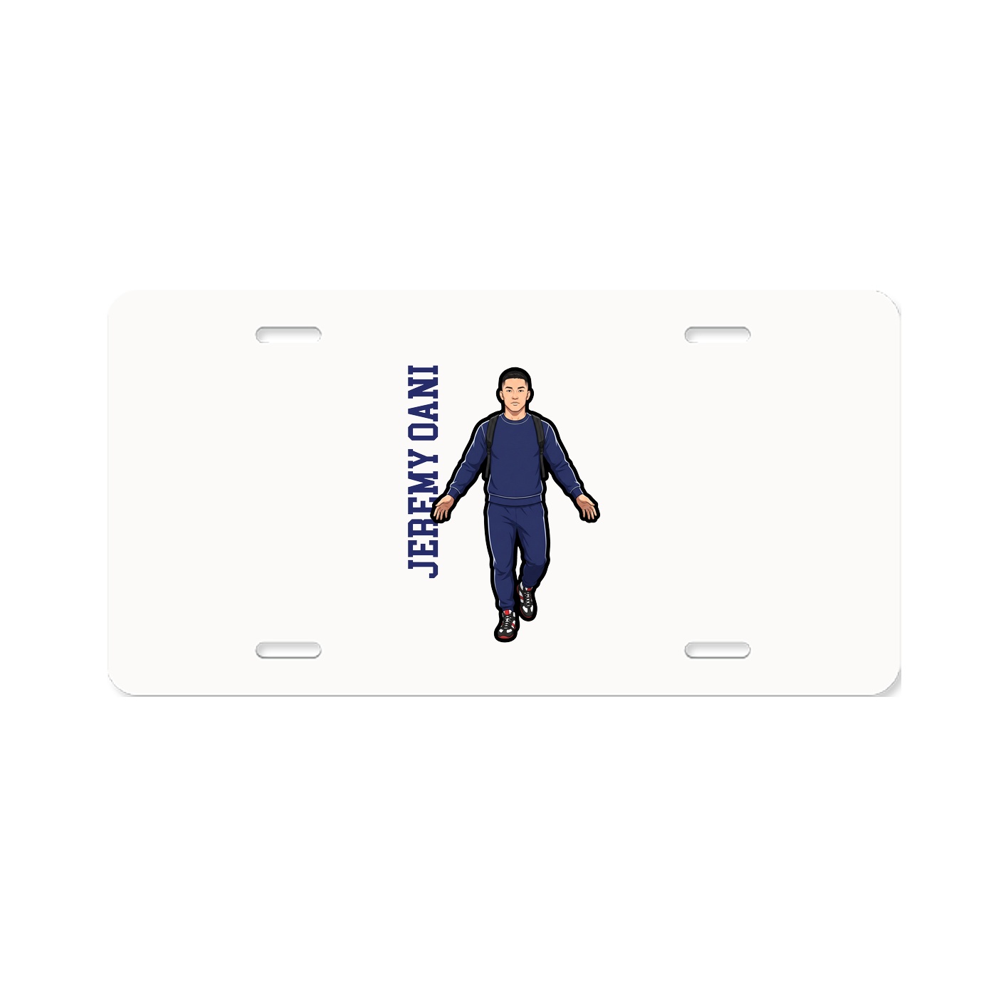 License Plate — Name Vertical in Classic