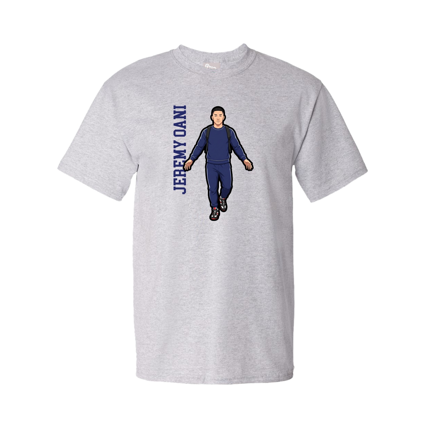 Tee — Name Vertical in Grey