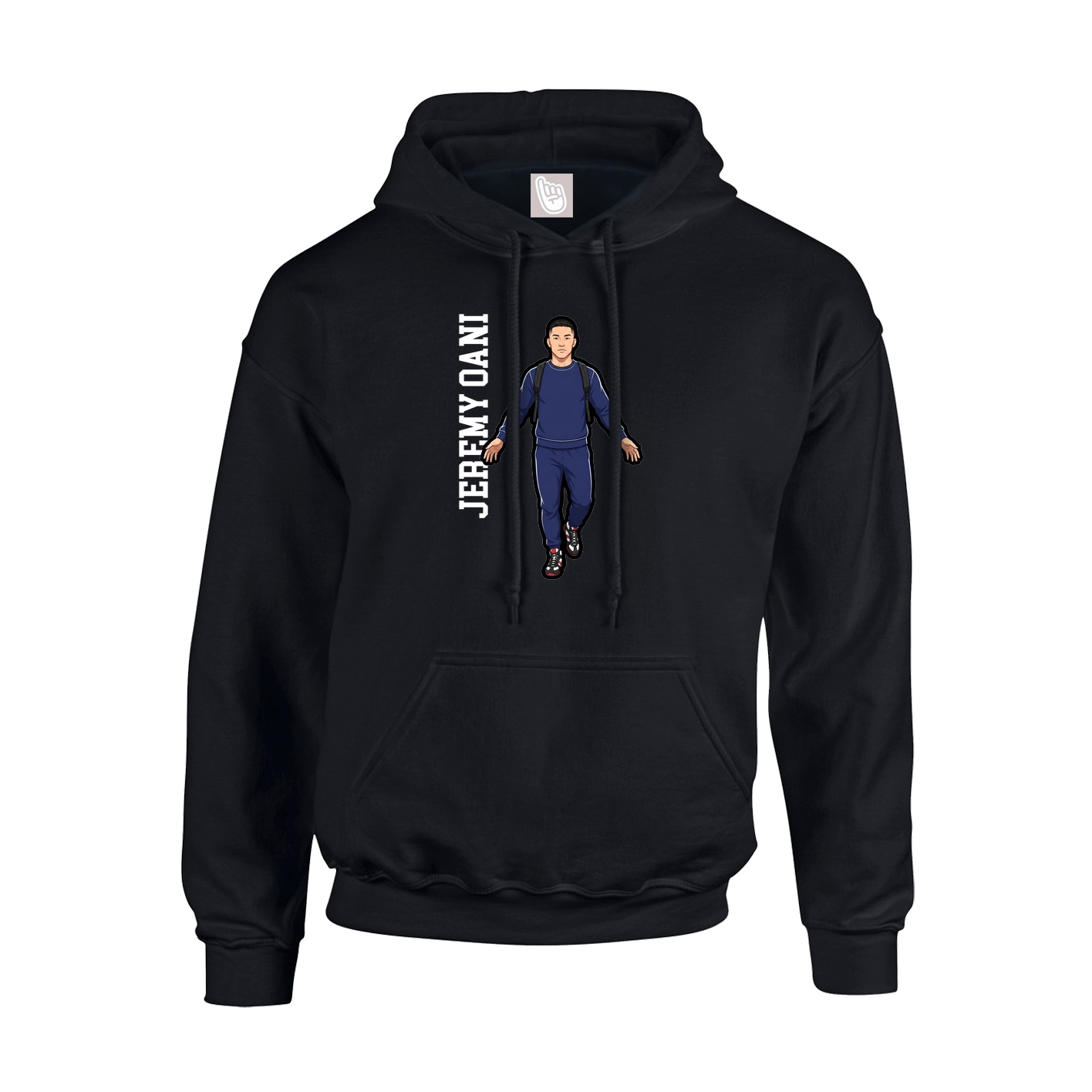 Youth Hoodie — Name Vertical in Black