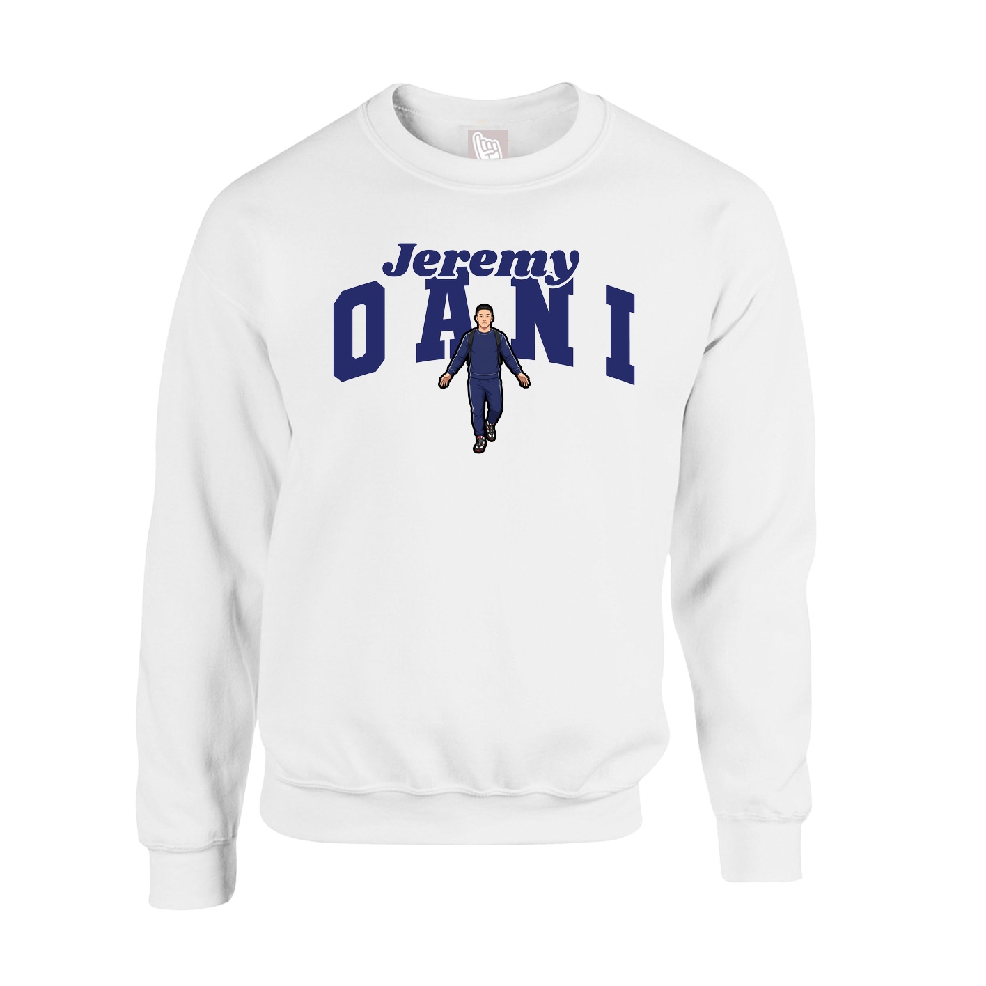 Fleece Crew — Signature Arch in White