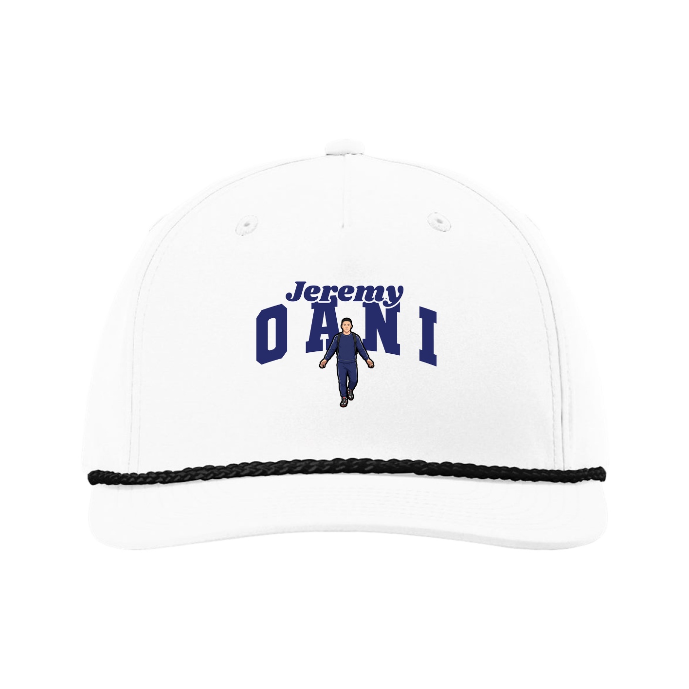 Five-Panel Classic Rope Cap — Signature Arch in White