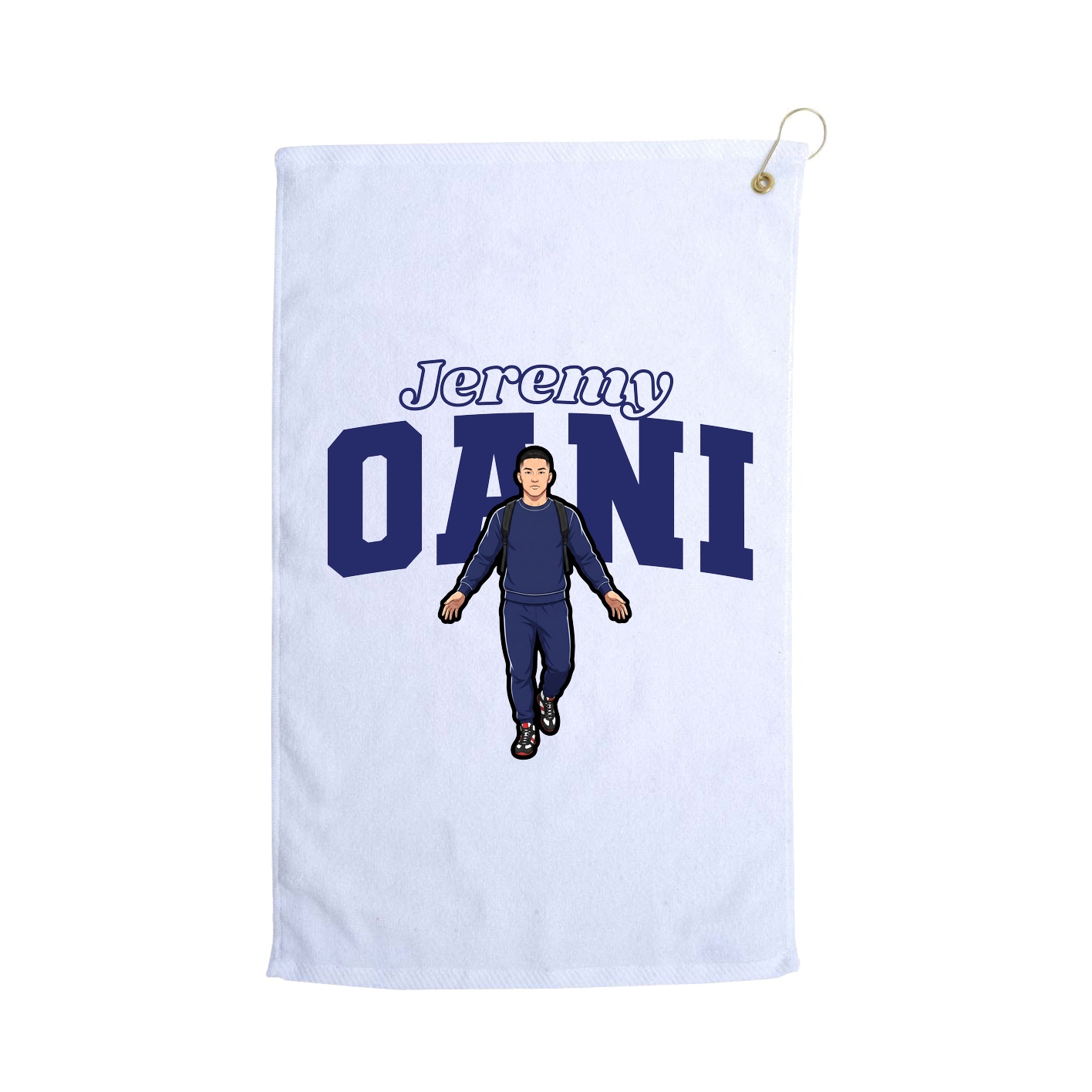 Golf Towel — Name Arch in White