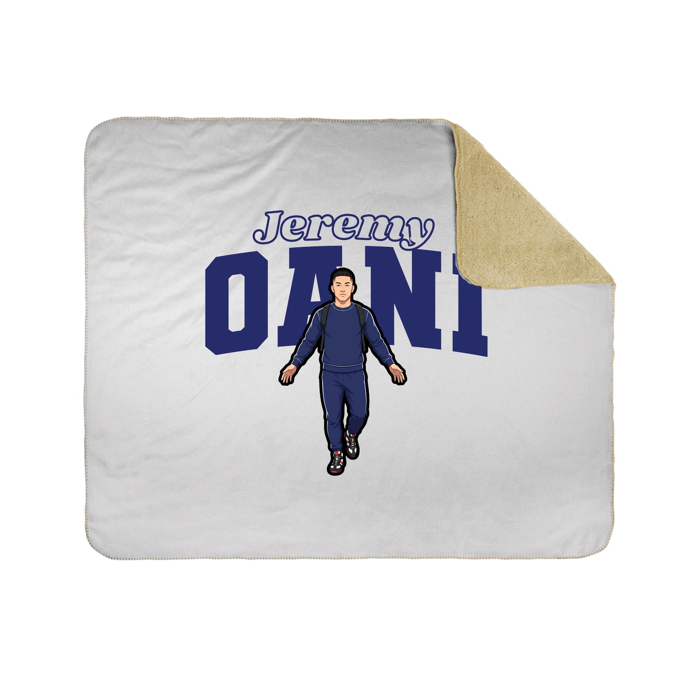 Throw Blanket — Name Arch in White