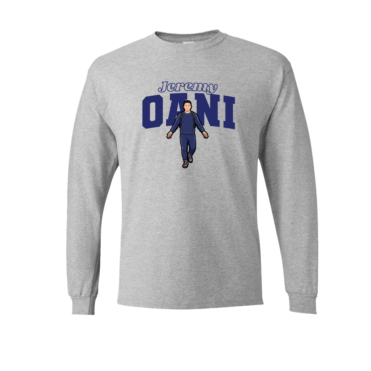 Long Sleeve Tee — Name Arch in Grey