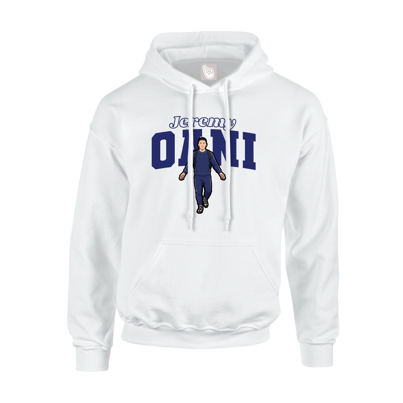 Youth Hoodie — Name Arch in White