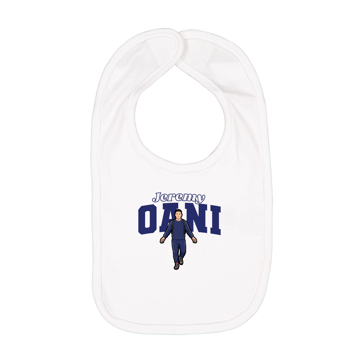 Infant Bib — Name Arch in White